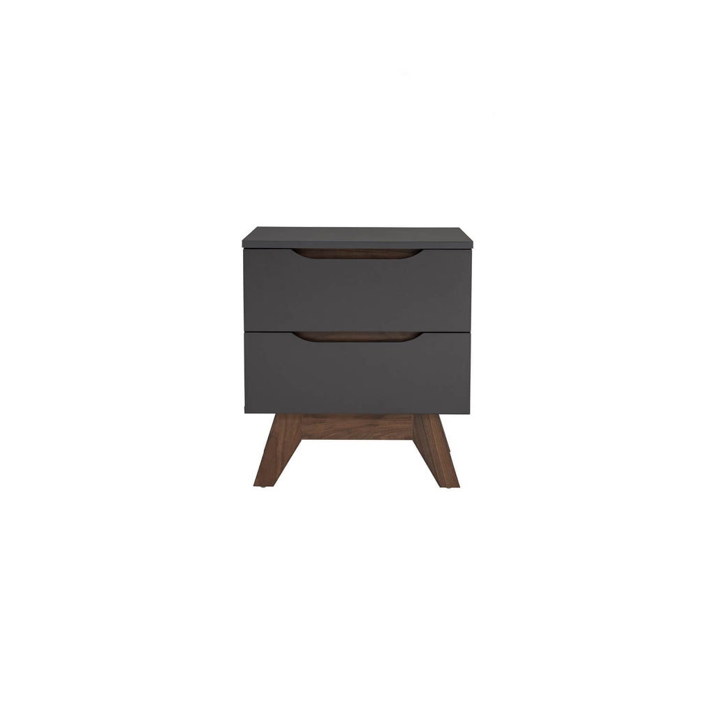 Mando side table in Walnut colour leg, Black colour top.