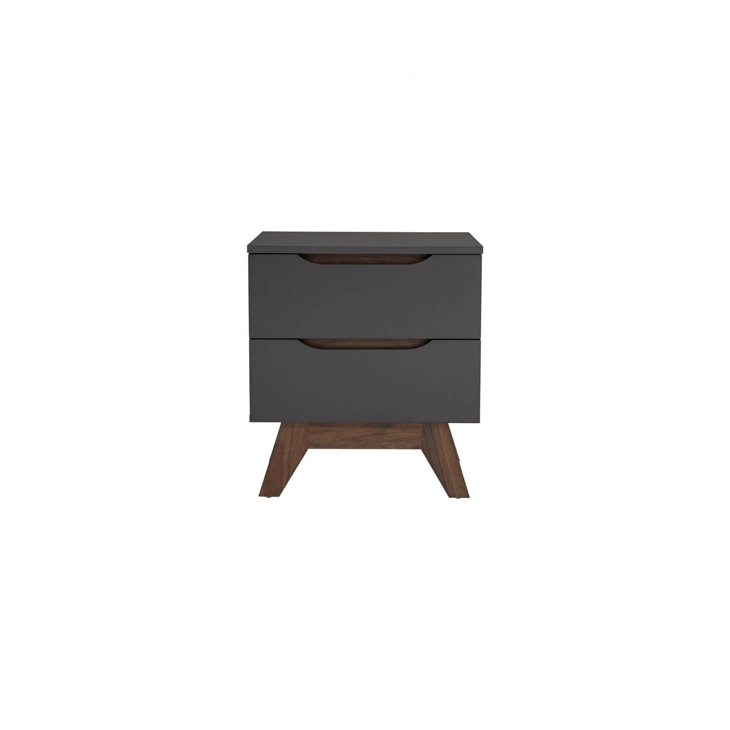 Mando side table in Walnut colour leg, Black colour top.