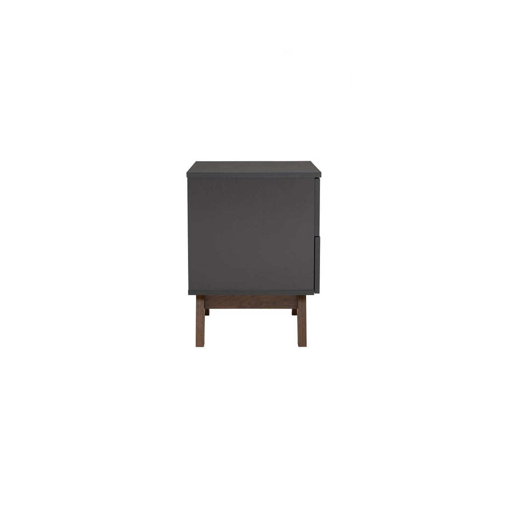 Mando side table in Walnut colour leg, Black colour top.