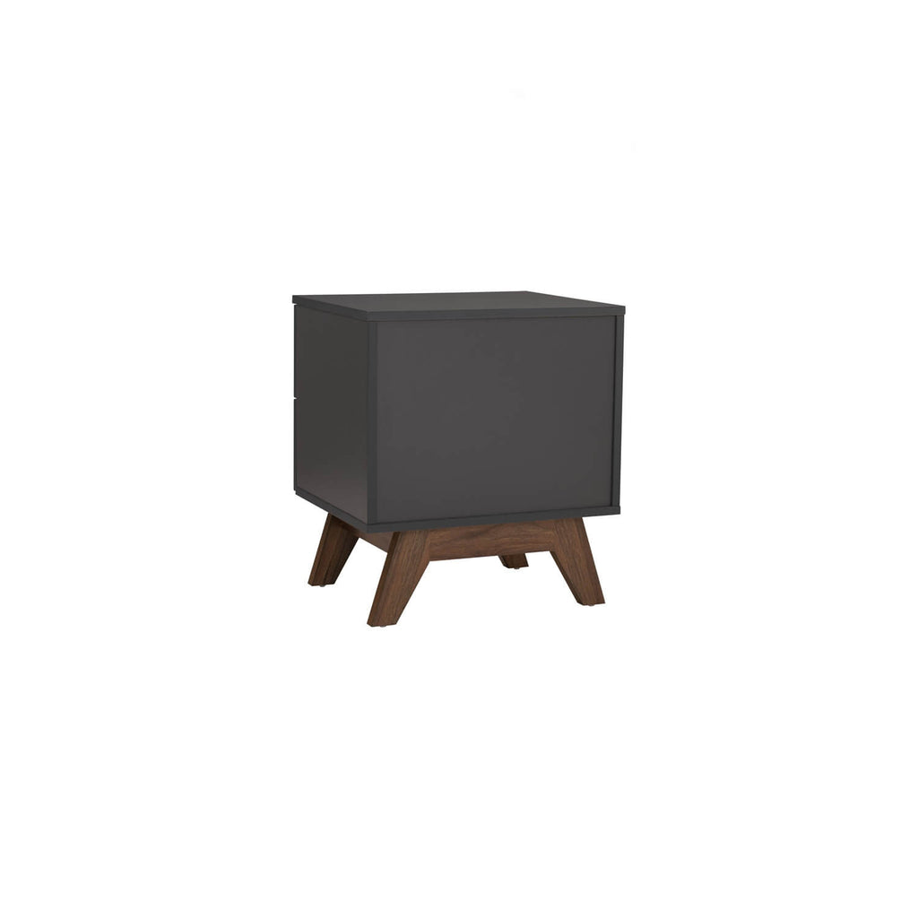 Mando side table in Walnut colour leg, Black colour top.