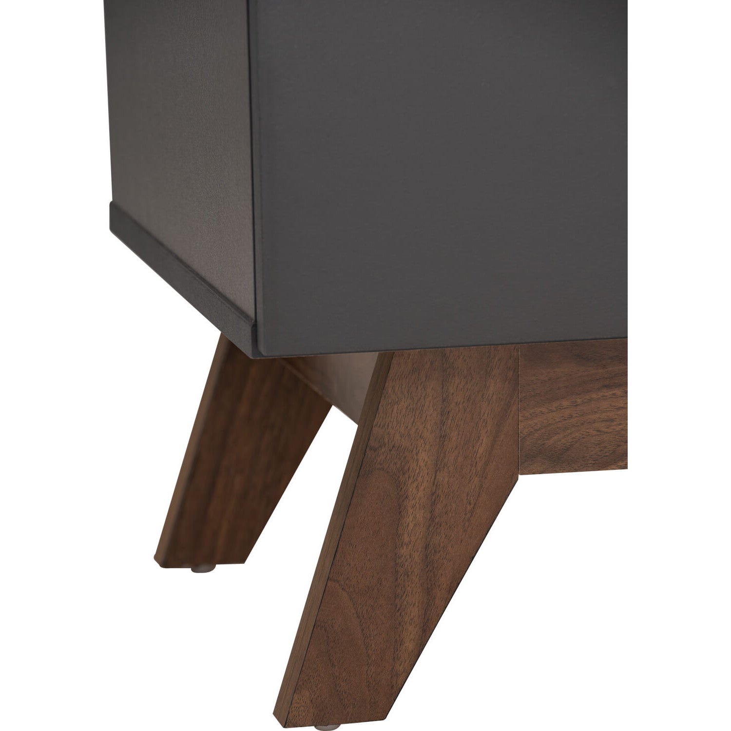 Mando side table in Walnut colour leg, Black colour top.