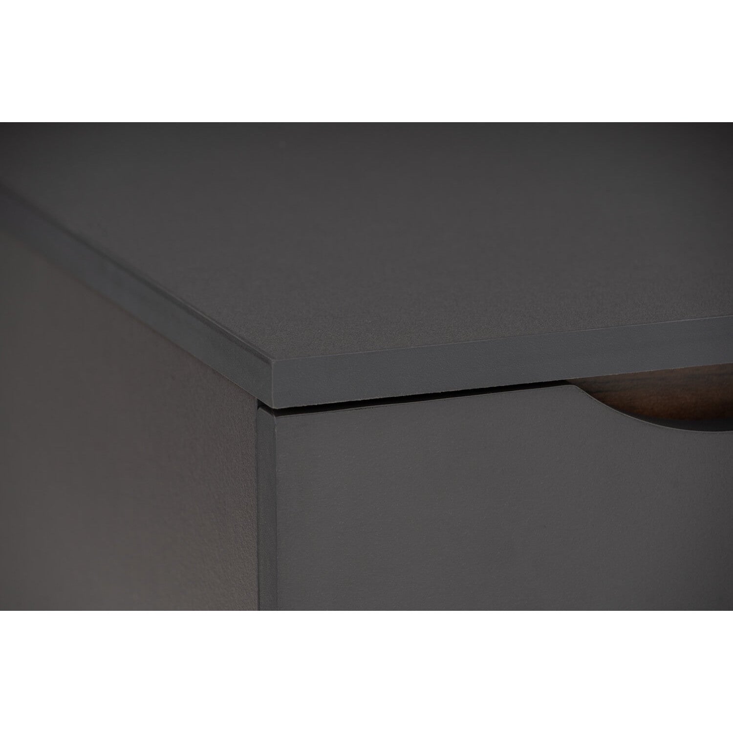 Mando side table in Walnut colour leg, Black colour top.