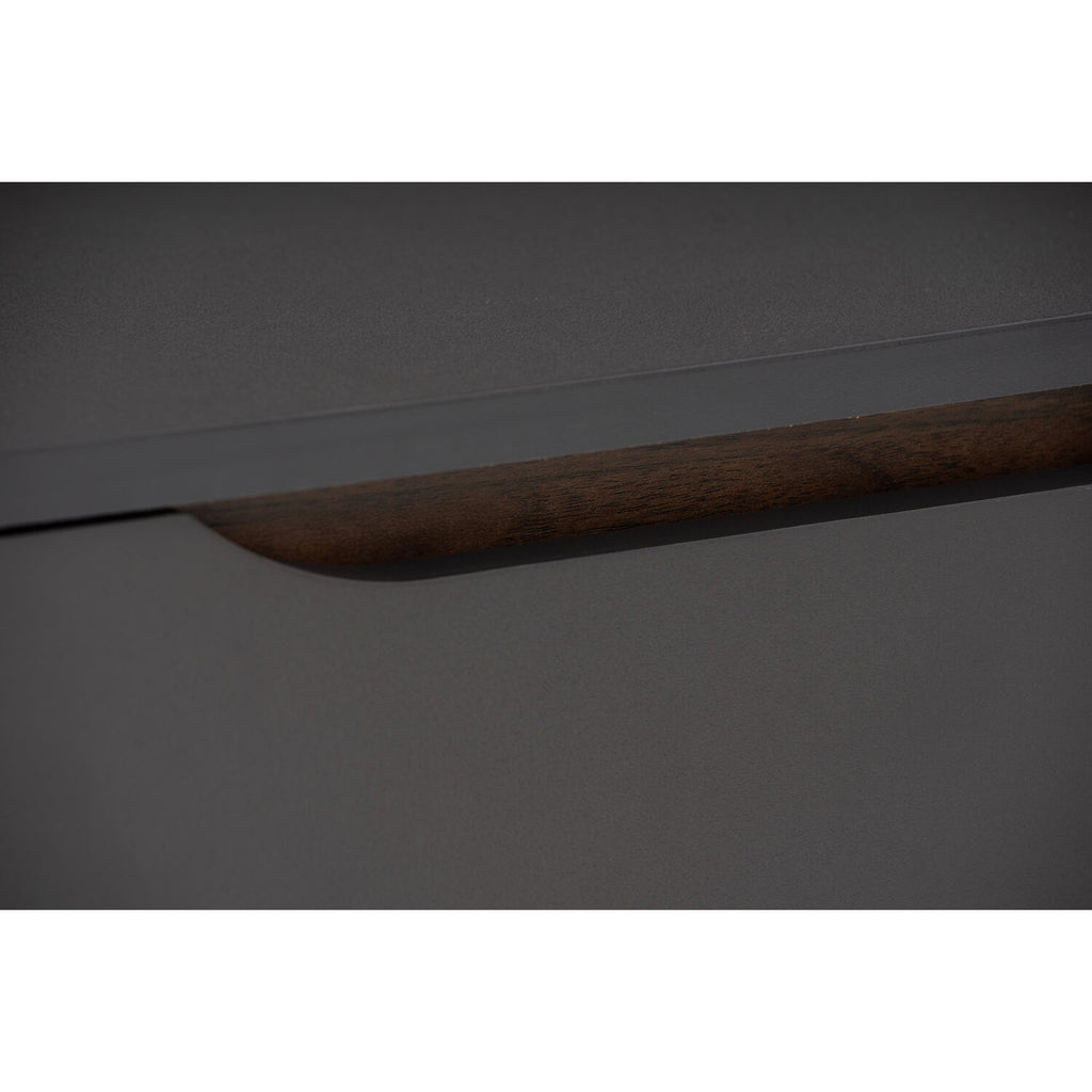 Mando side table in Walnut colour leg, Black colour top.