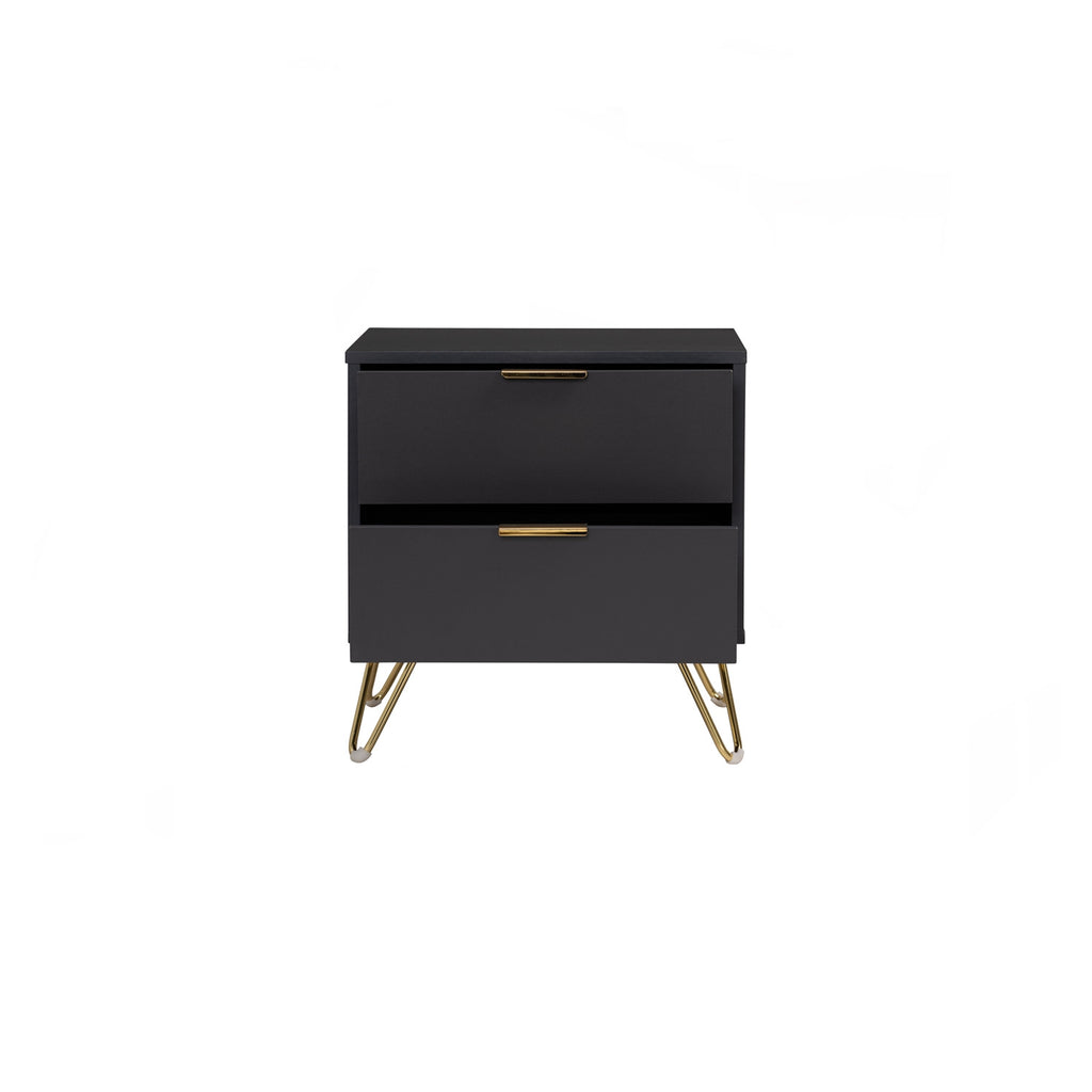 Volos side table in Gold colour leg, Black colour top.