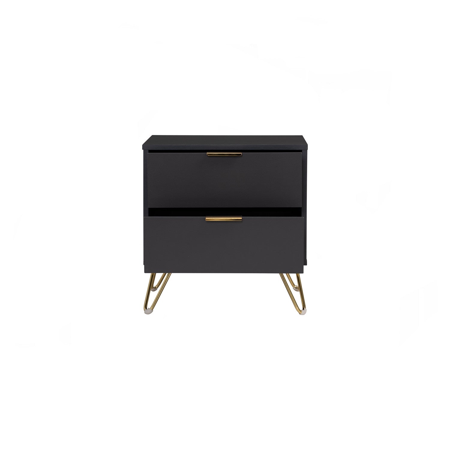 Volos side table in Gold colour leg, Black colour top.