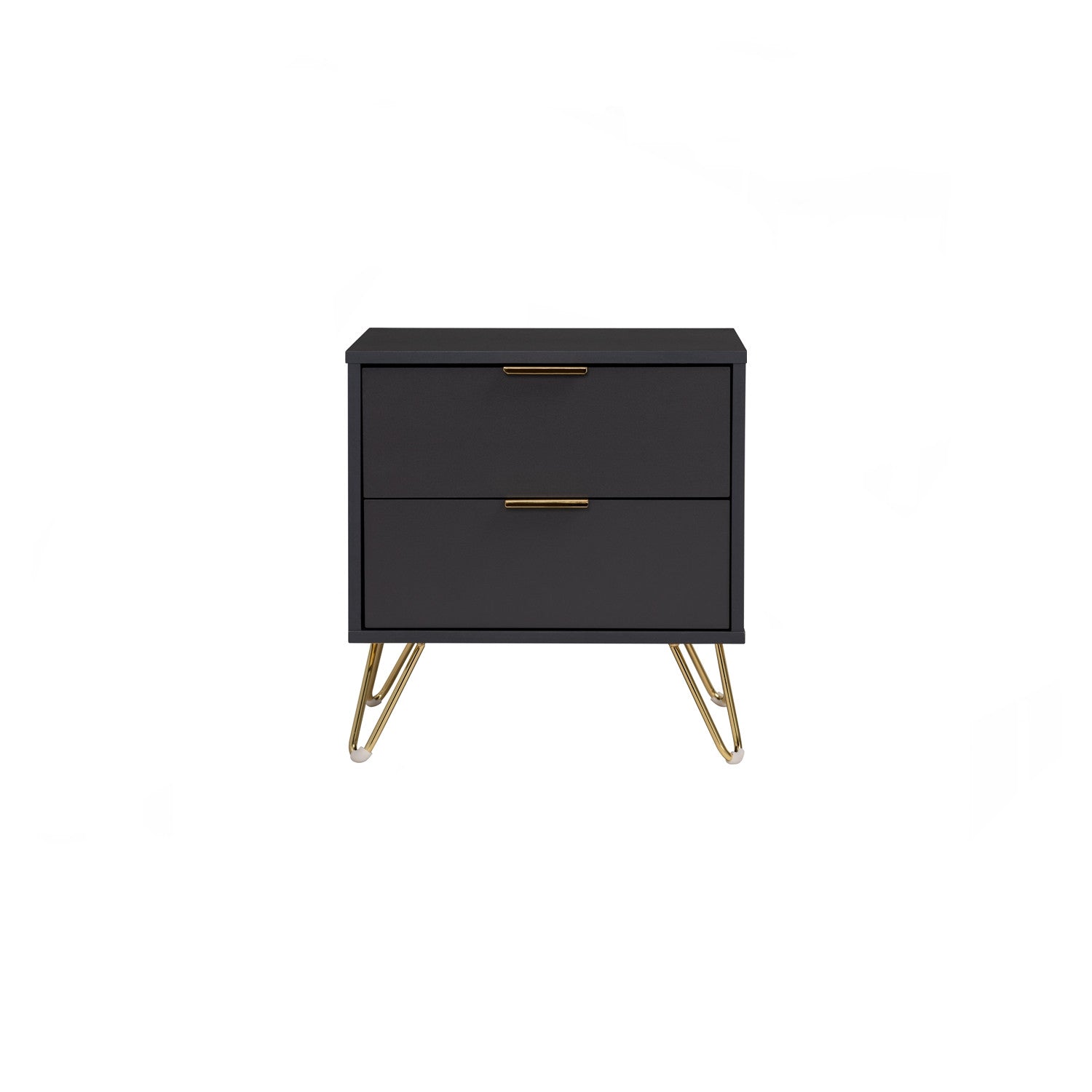 Volos side table in Gold colour leg, Black colour top.