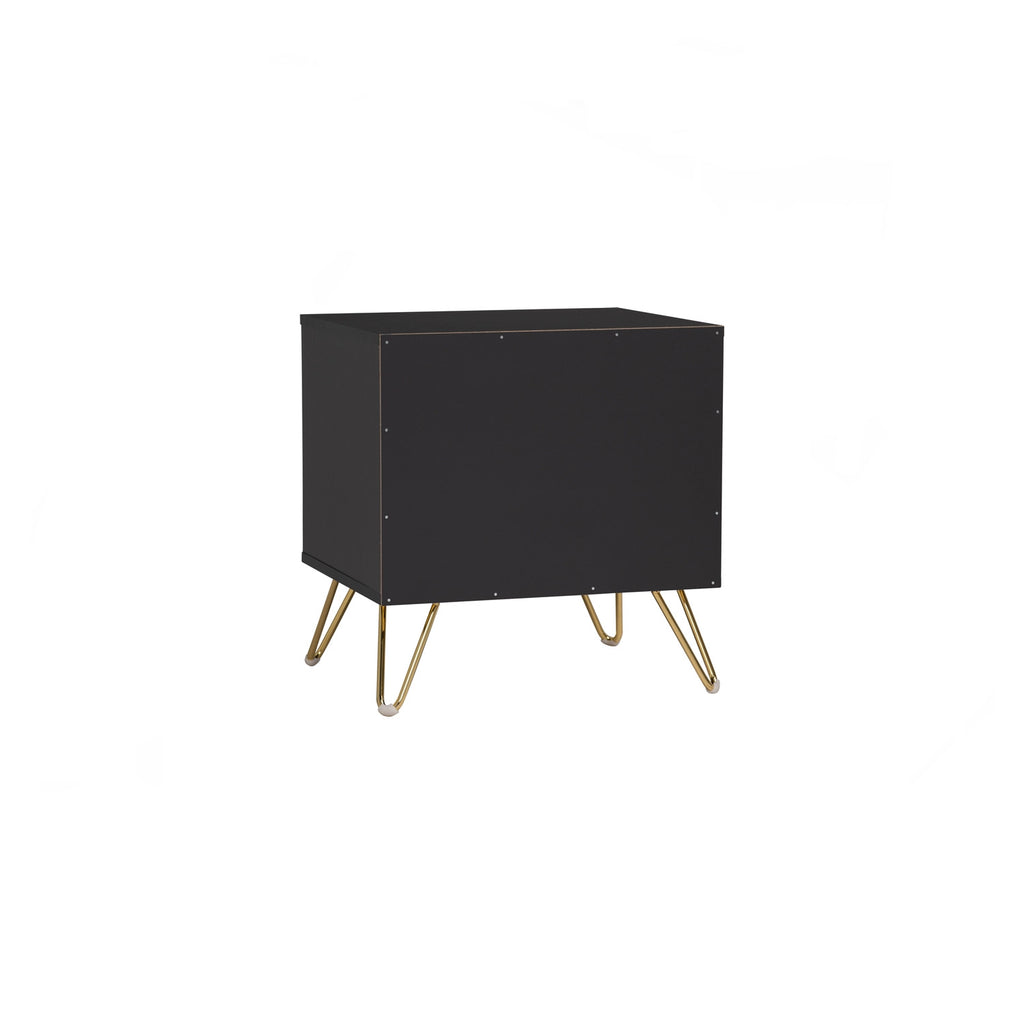 Volos side table in Gold colour leg, Black colour top.