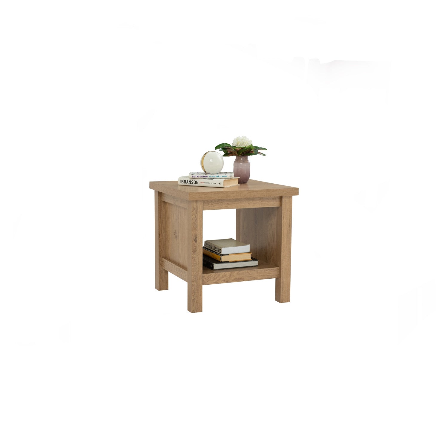 Rhodes side table in Oak colour