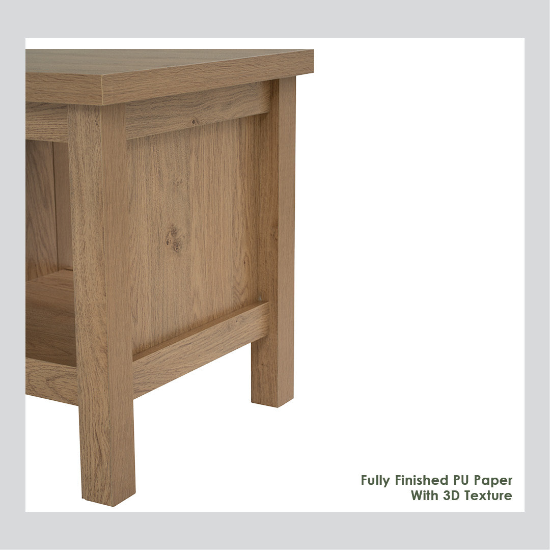 Rhodes side table in Oak colour