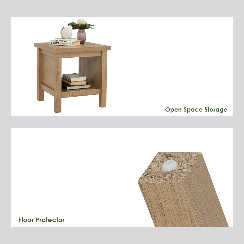 Rhodes side table in Oak colour