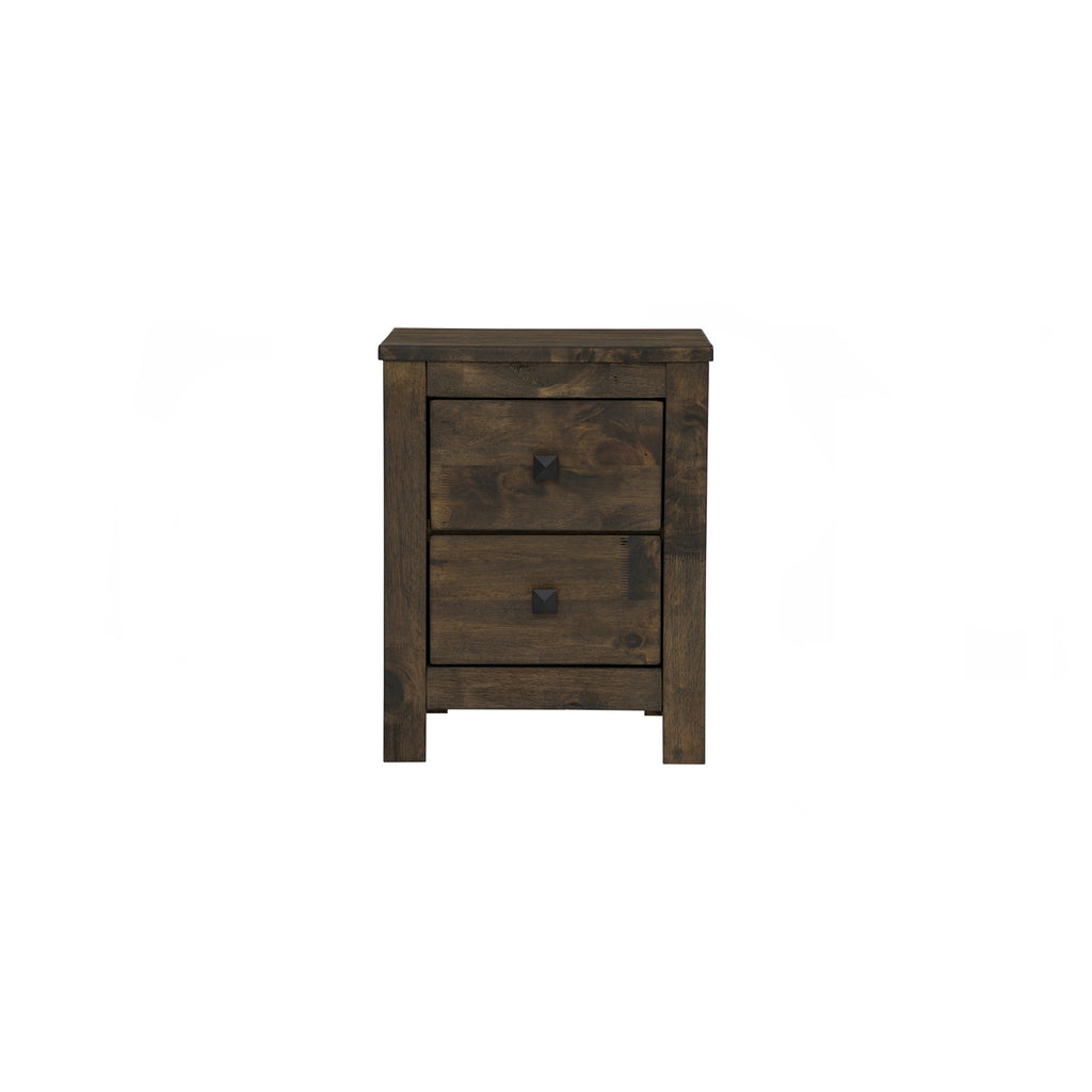 Leyton Bedside Table with 2 drawer in Rustic Cocoa colour.