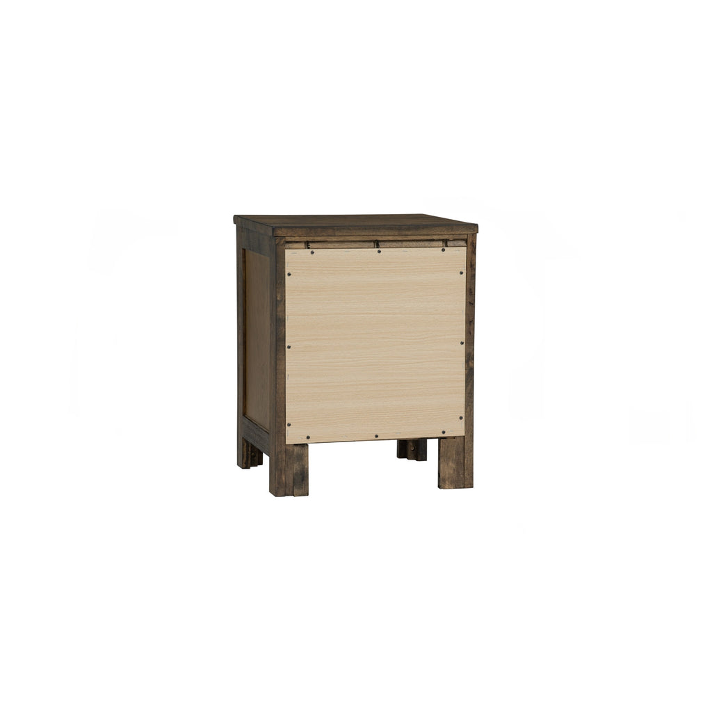 Leyton Bedside Table with 2 drawer in Rustic Cocoa colour.