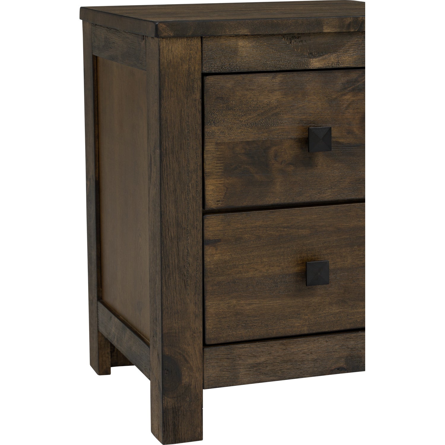 Leyton Bedside Table with 2 drawer in Rustic Cocoa colour.