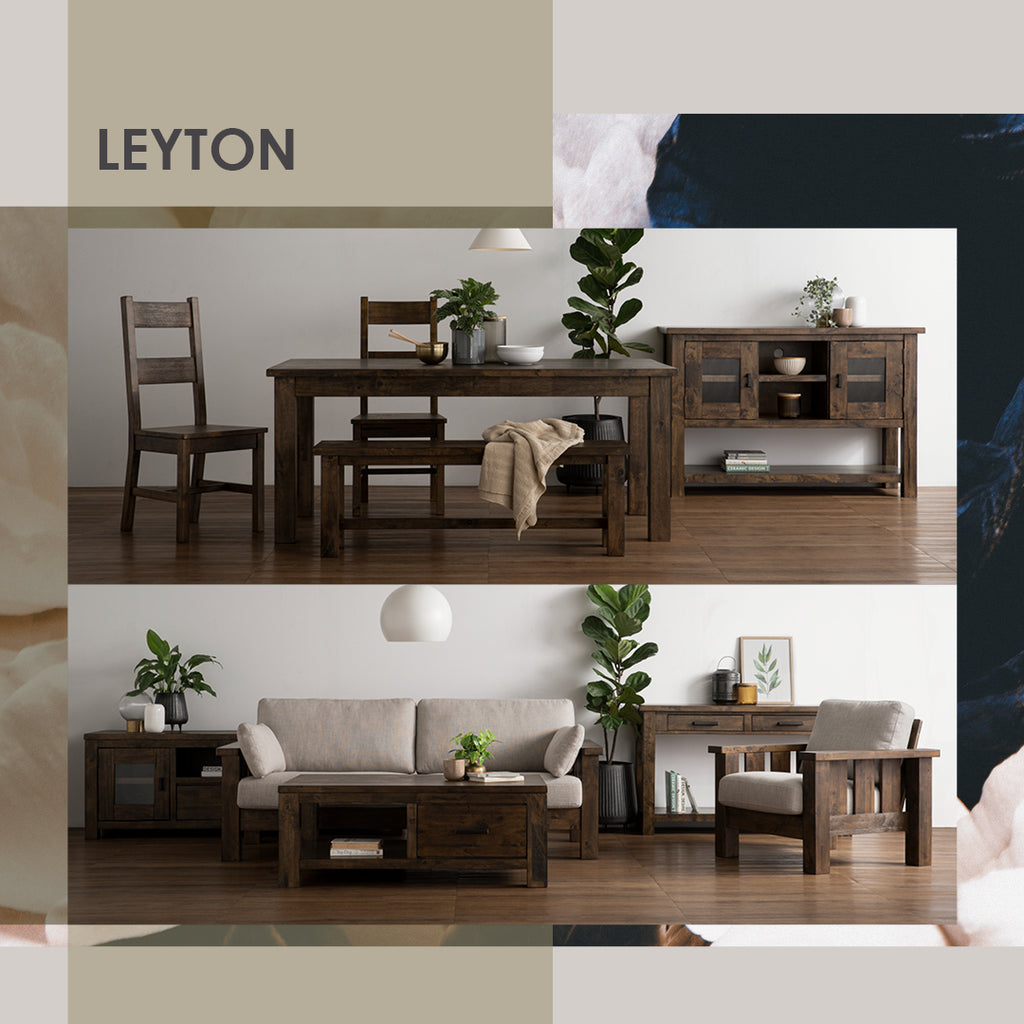 Leyton Bedside Table with 2 drawer in Rustic Cocoa colour.