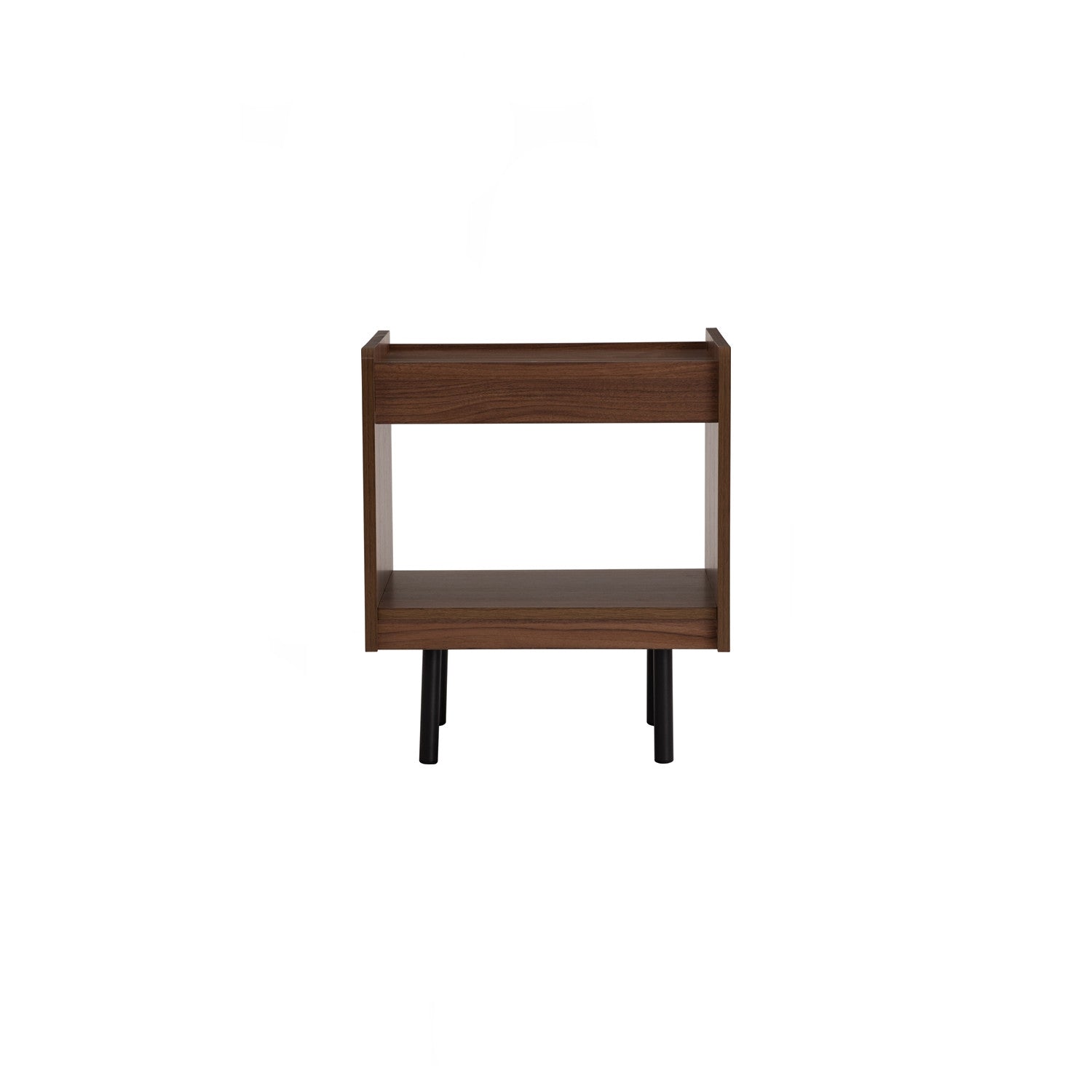 Denver side table in Matt Black Epoxy colour leg, Walnut colour top.