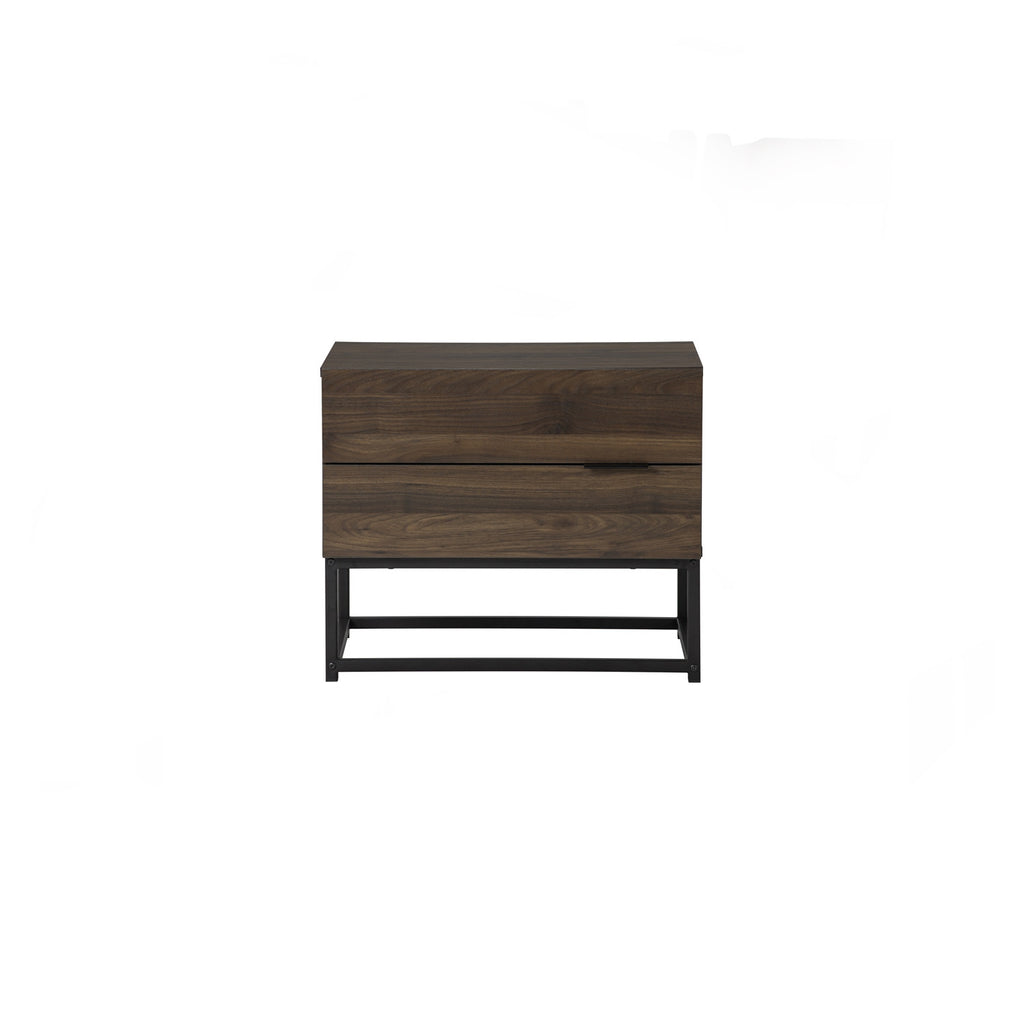 Capri side table in Matt Black Epoxy colour leg, Walnut colour top.