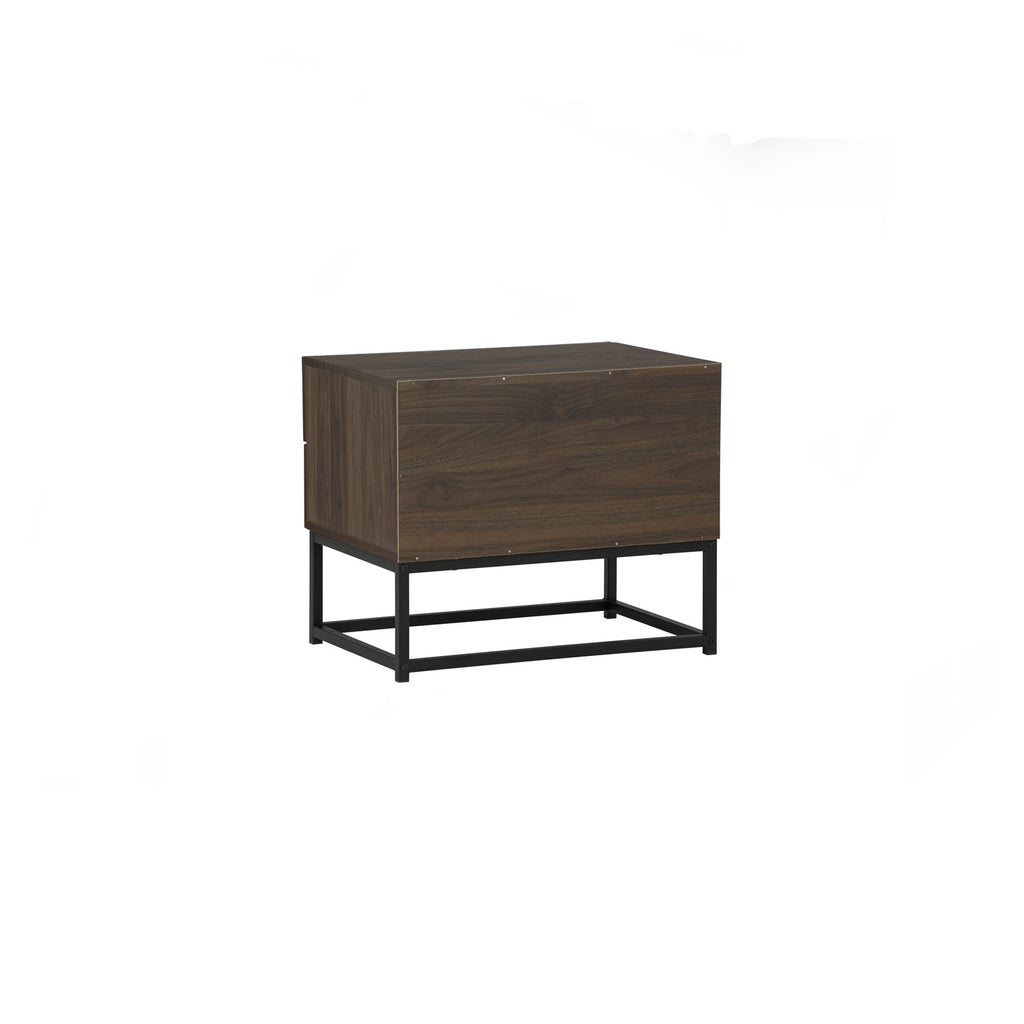 Capri side table in Matt Black Epoxy colour leg, Walnut colour top.