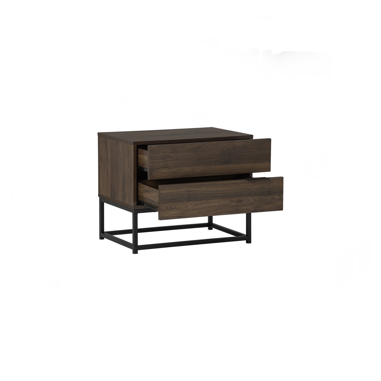 Capri side table in Matt Black Epoxy colour leg, Walnut colour top.