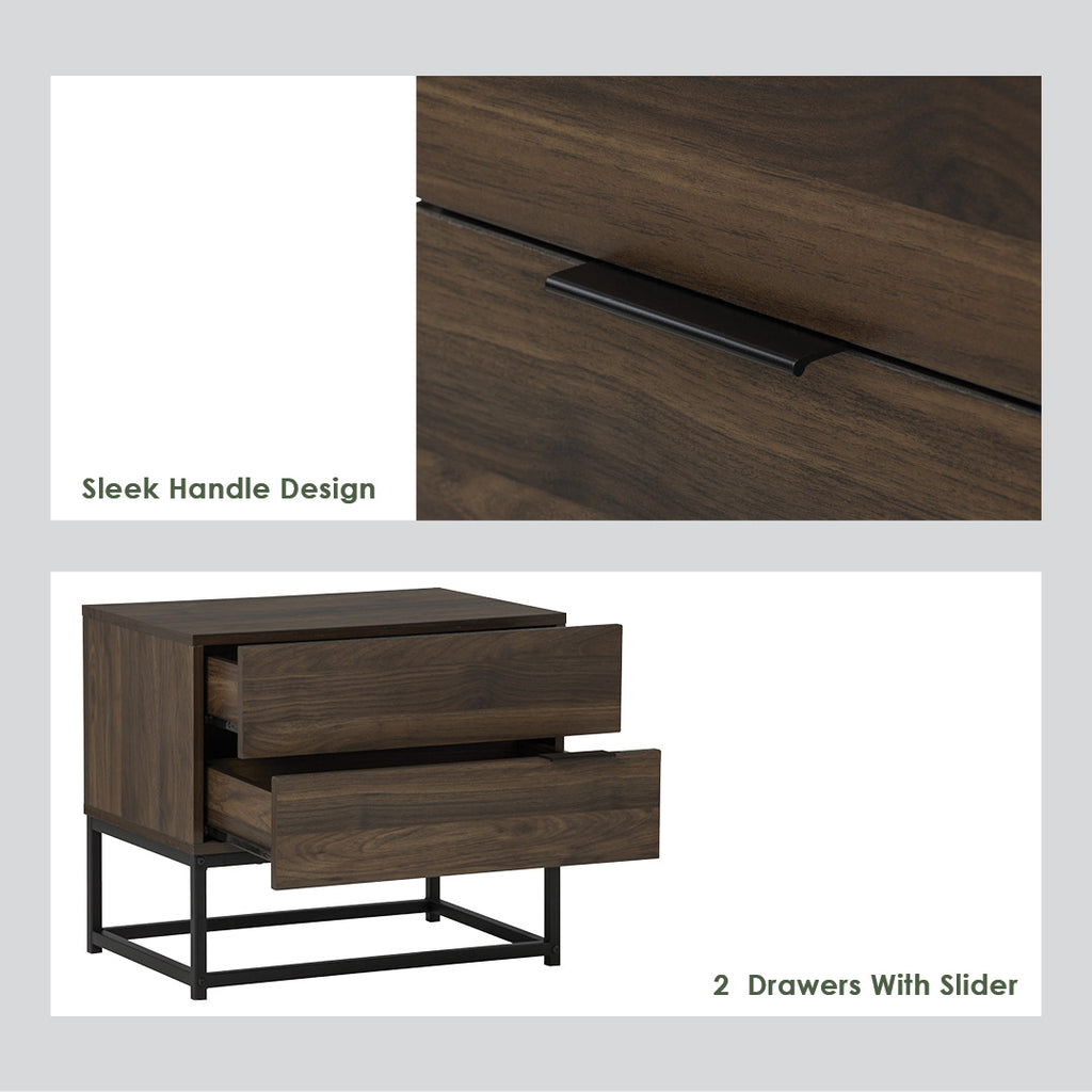 Capri side table in Matt Black Epoxy colour leg, Walnut colour top.