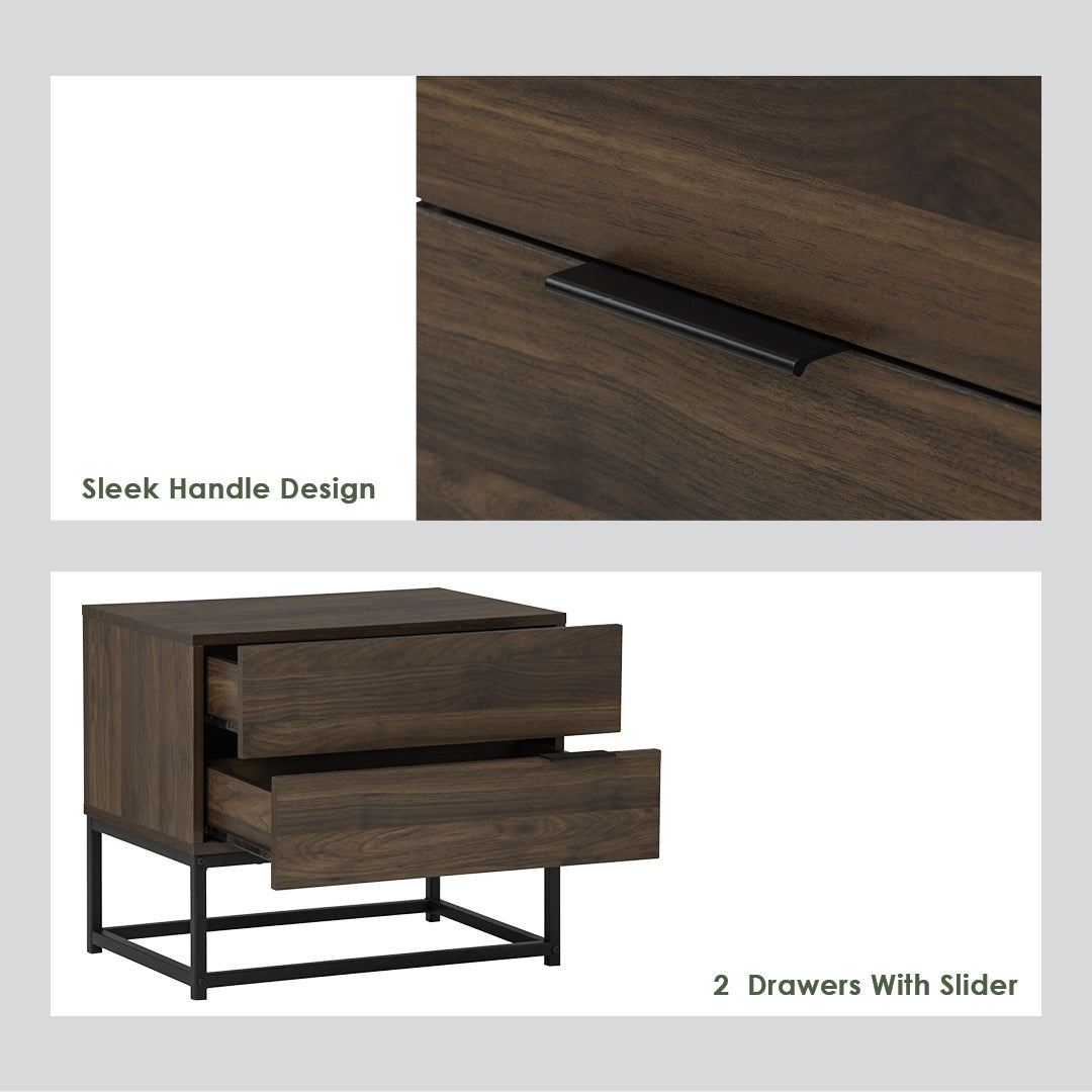 Capri side table in Matt Black Epoxy colour leg, Walnut colour top.