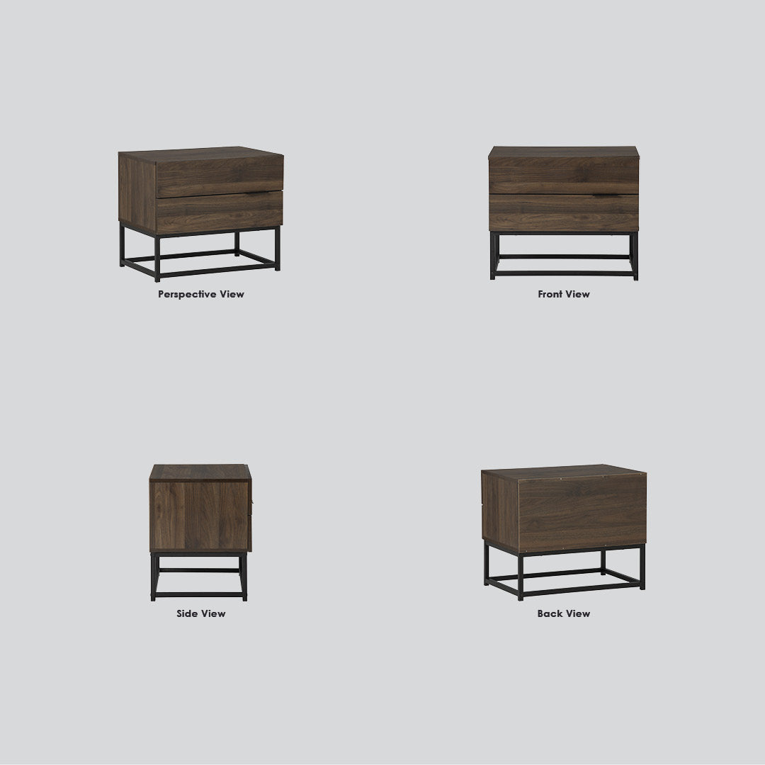 Capri side table in Matt Black Epoxy colour leg, Walnut colour top.