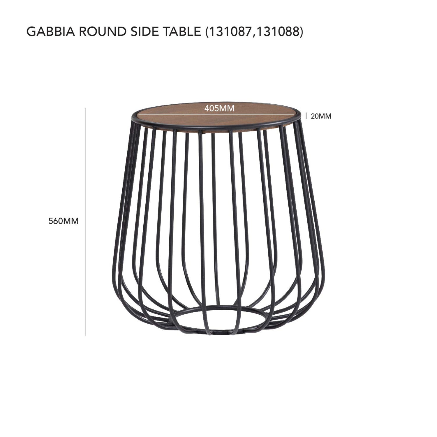 Gabbia round side table in Natural colour top, Matt White Epoxy leg.