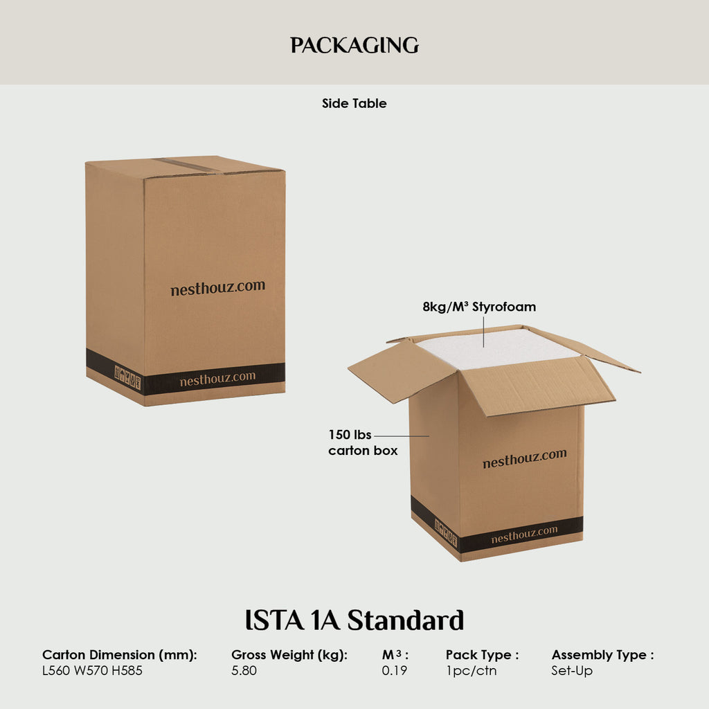 Gabbia round side table in Natural colour top, Matt White Epoxy leg.