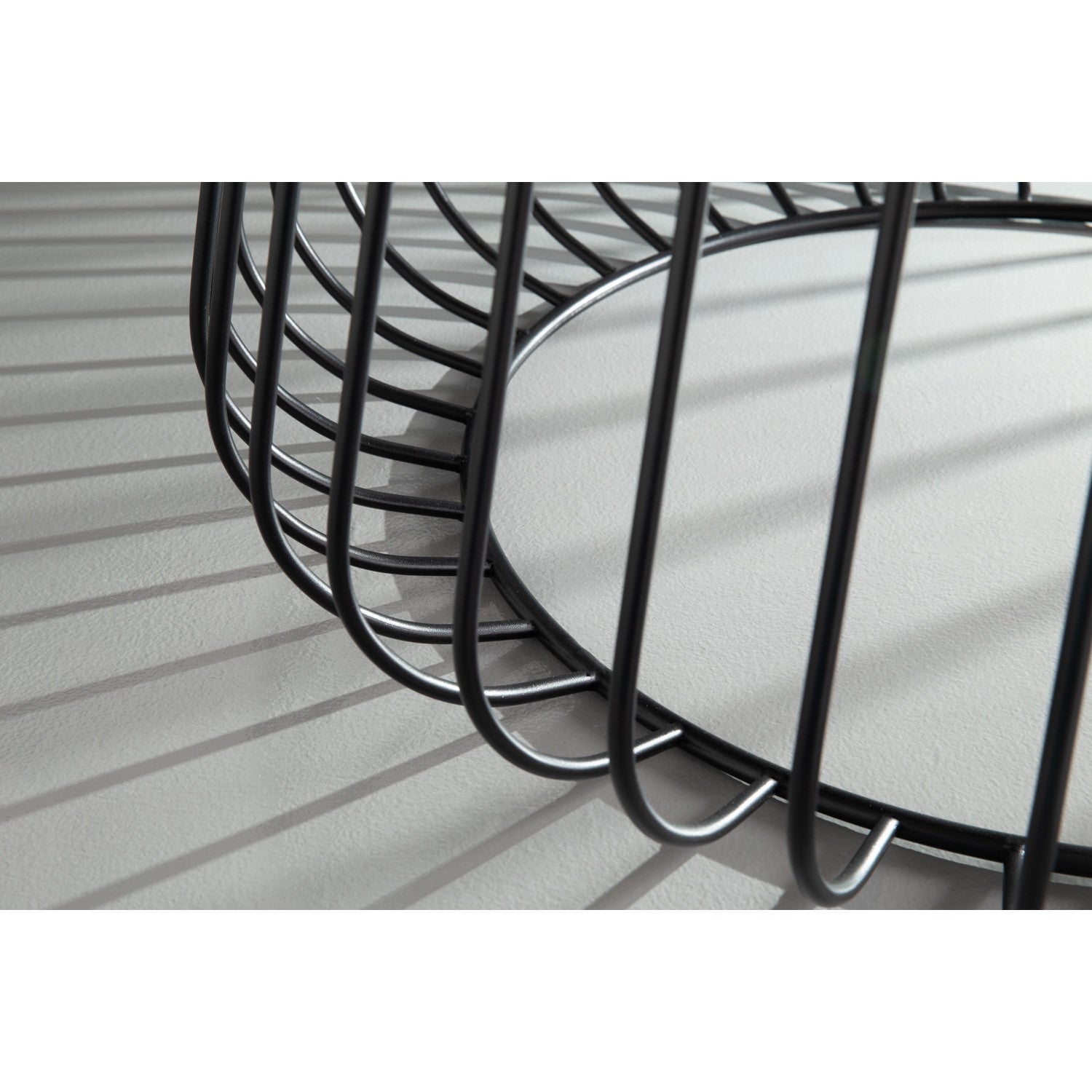 Gabbia round side table in Cocoa colour top, Matt Black Epoxy leg.