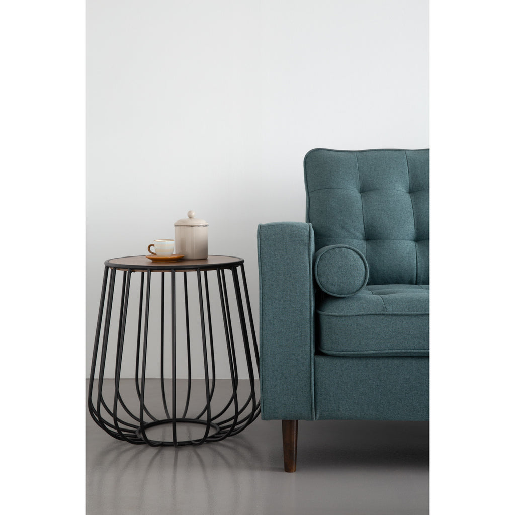 Gabbia round side table in Cocoa colour top, Matt Black Epoxy leg.