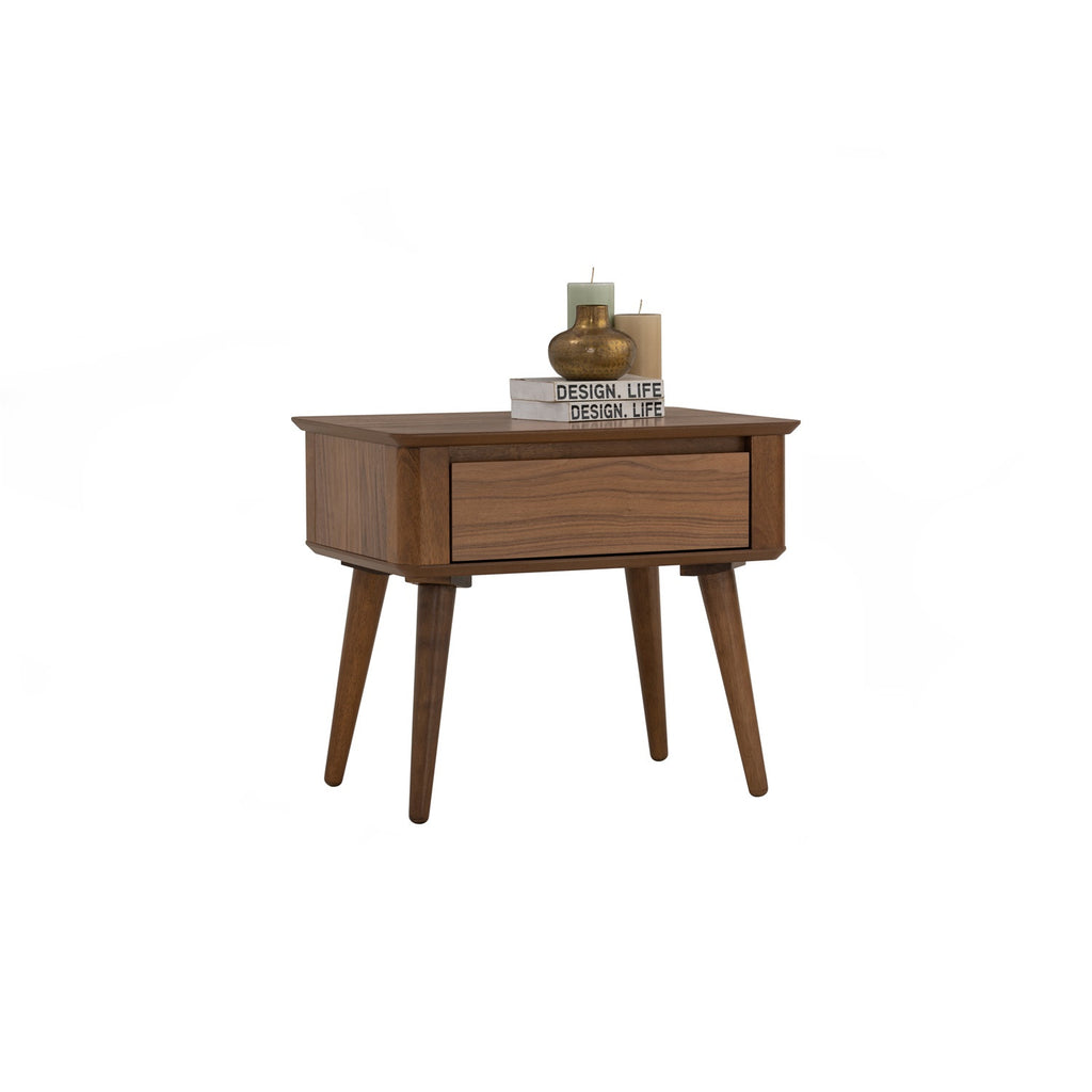 Dover side table in Walnut veneer top, Cocoa colour leg.