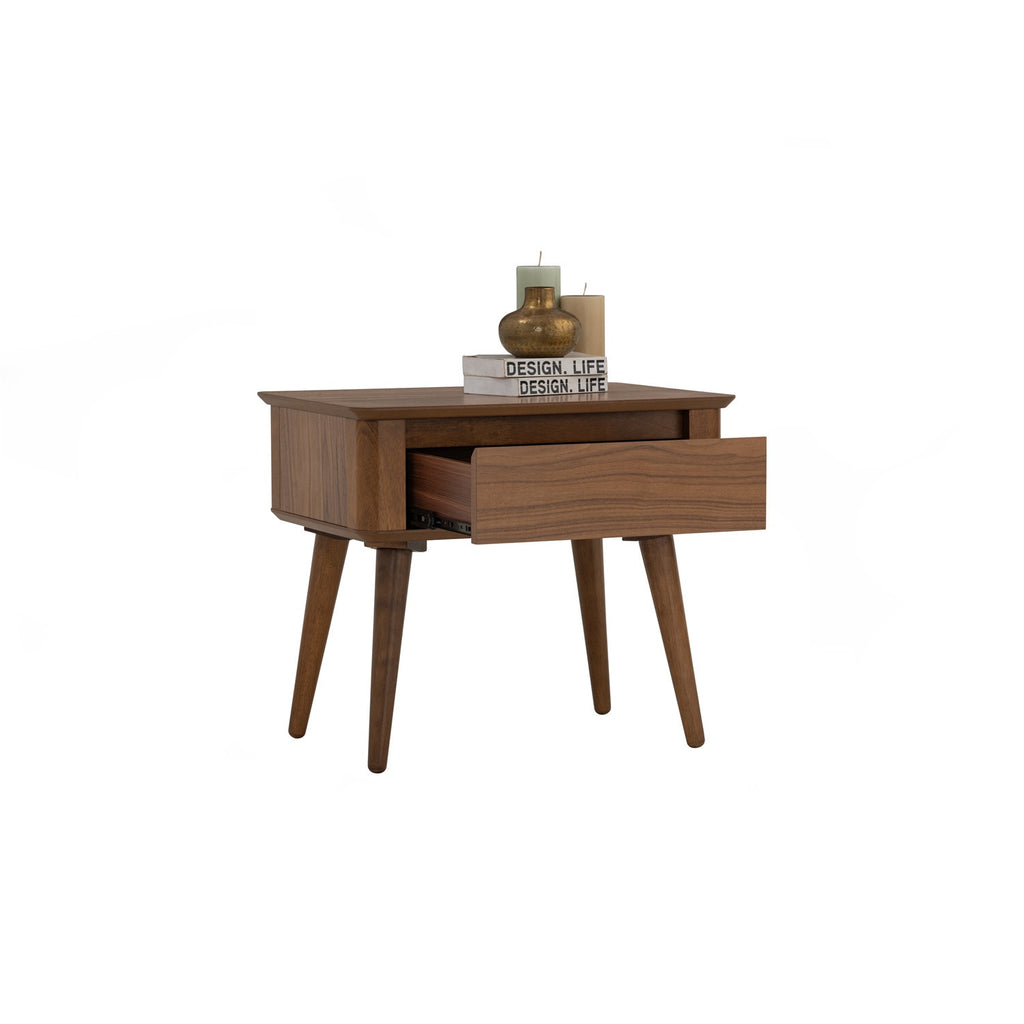 Dover side table in Walnut veneer top, Cocoa colour leg.