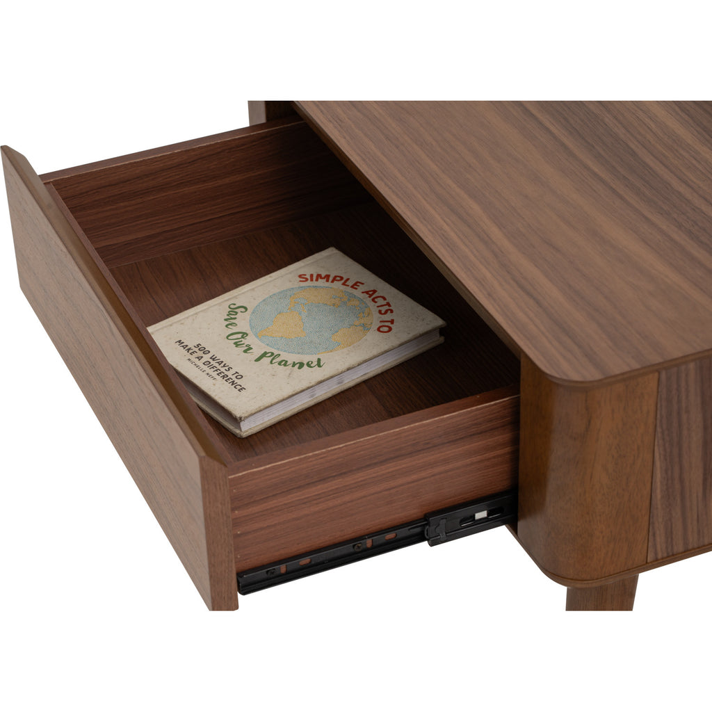 Dover side table in Walnut veneer top, Cocoa colour leg.