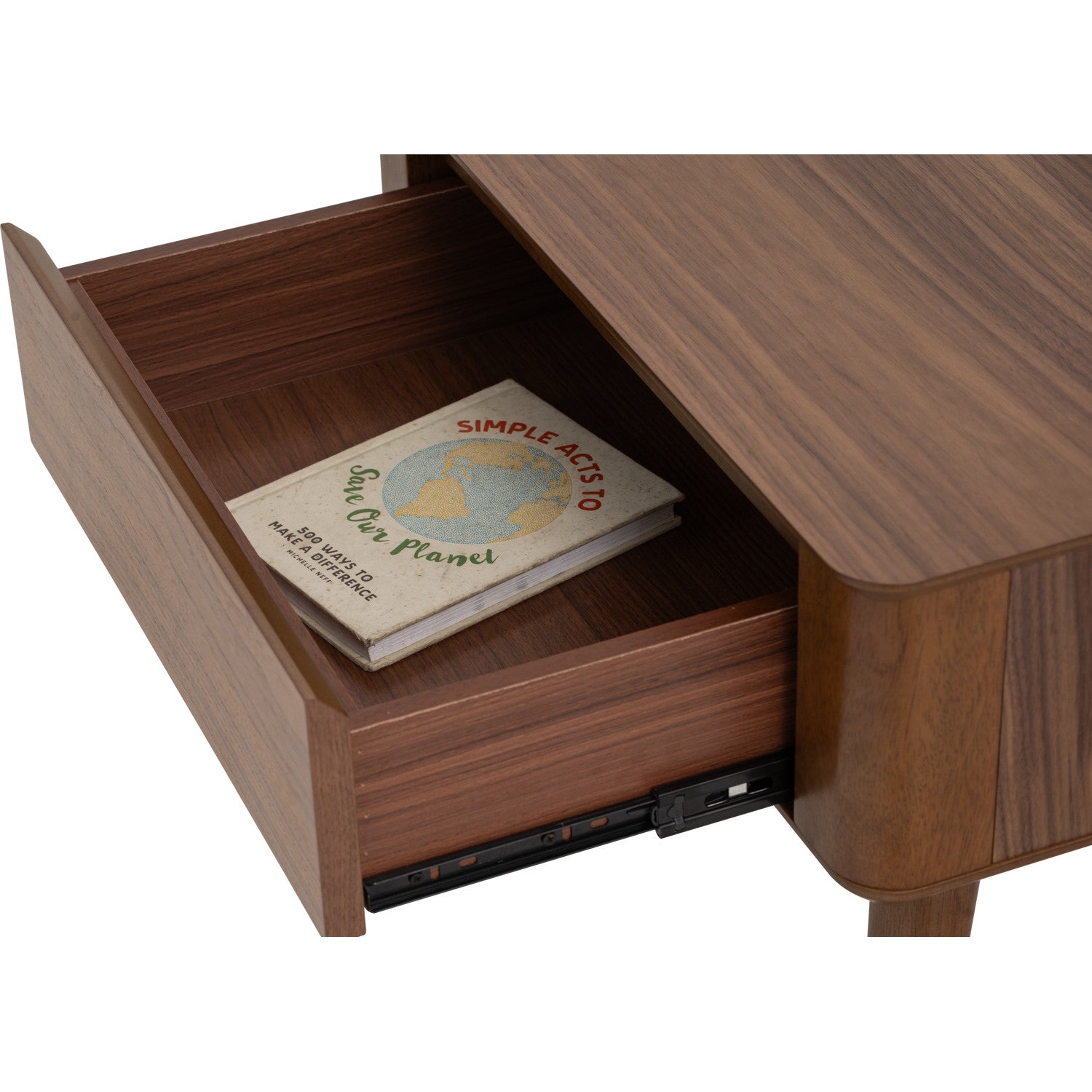 Dover side table in Walnut veneer top, Cocoa colour leg.