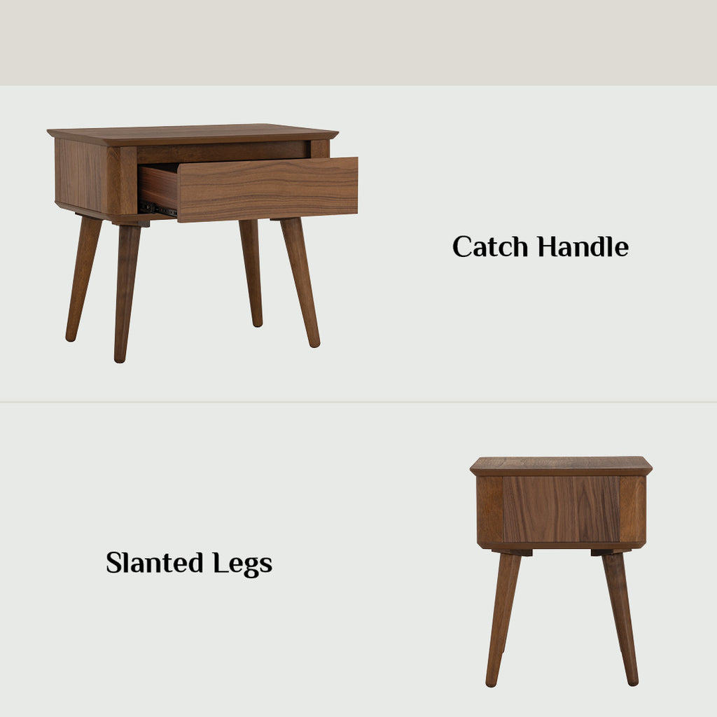 Dover side table in Walnut veneer top, Cocoa colour leg.