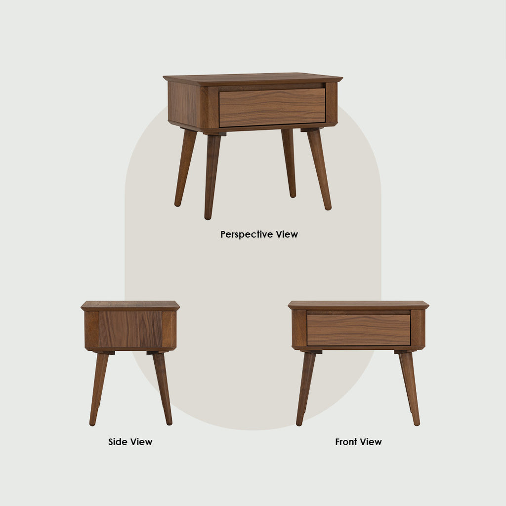 Dover side table in Walnut veneer top, Cocoa colour leg.