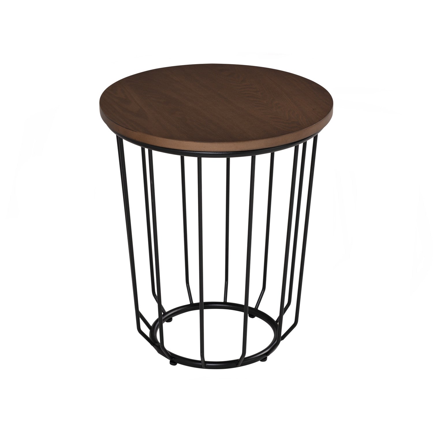 Flux round side table in Cocoa colour top, Matt Black Epoxy leg