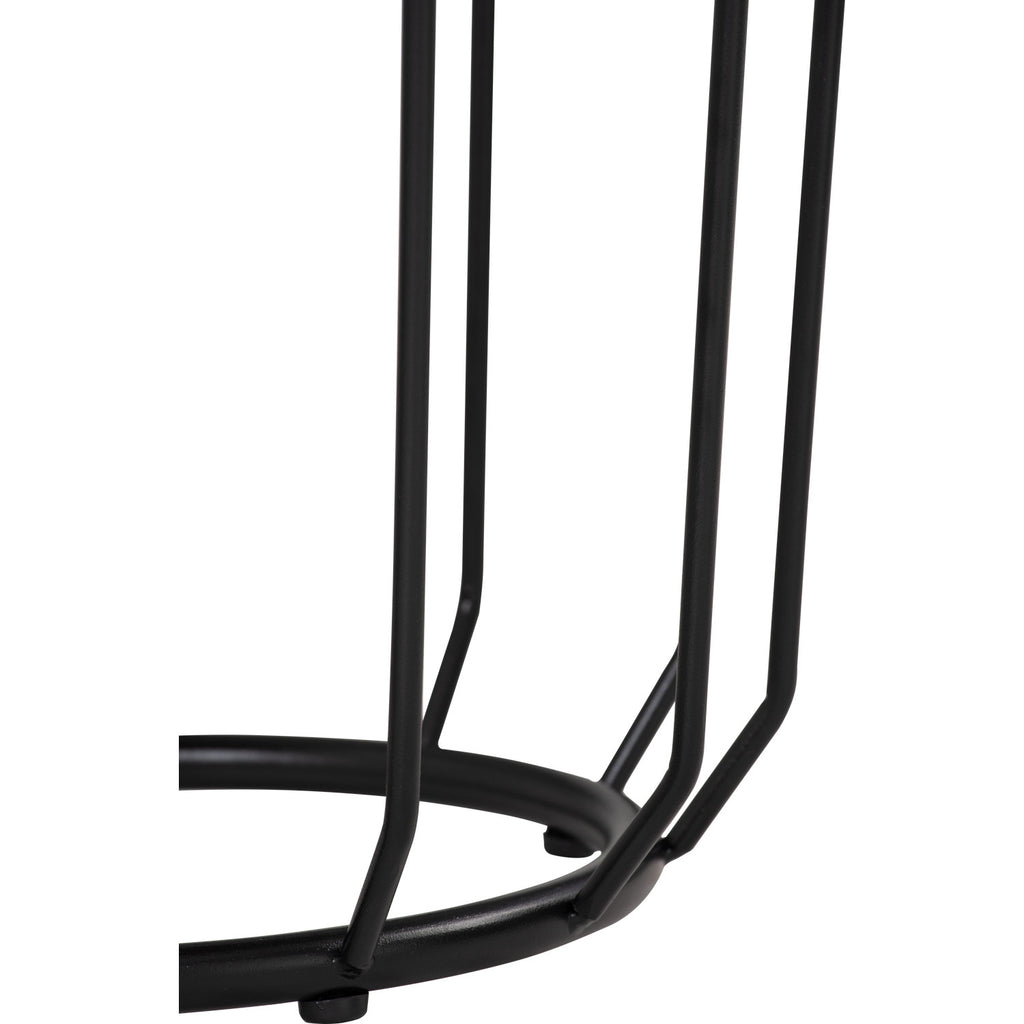 Flux round side table in Cocoa colour top, Matt Black Epoxy leg