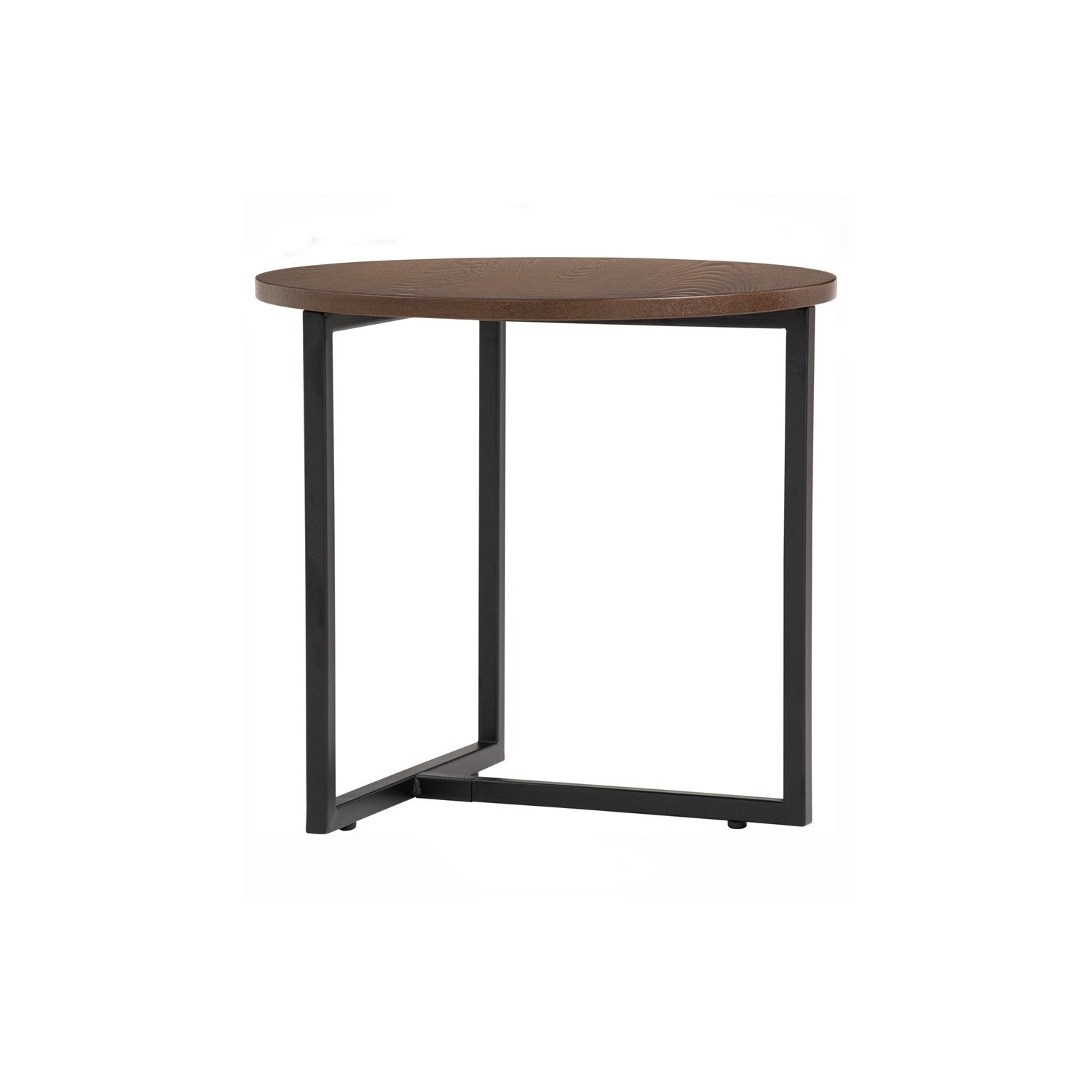 Turner Round Side Table in Matt Black Epoxy leg with Cocoa colour Veneer Top.