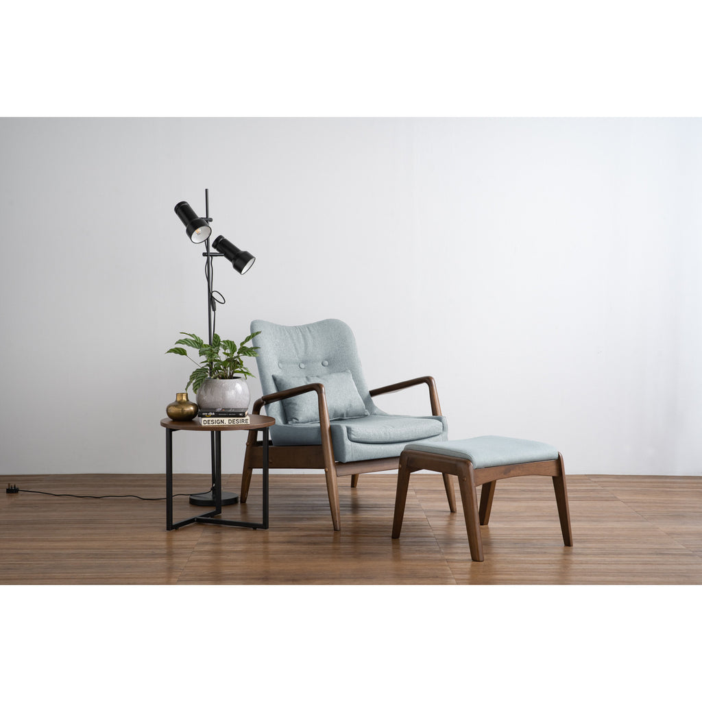 Turner Round Side Table in Matt Black Epoxy leg with Cocoa colour Veneer Top.