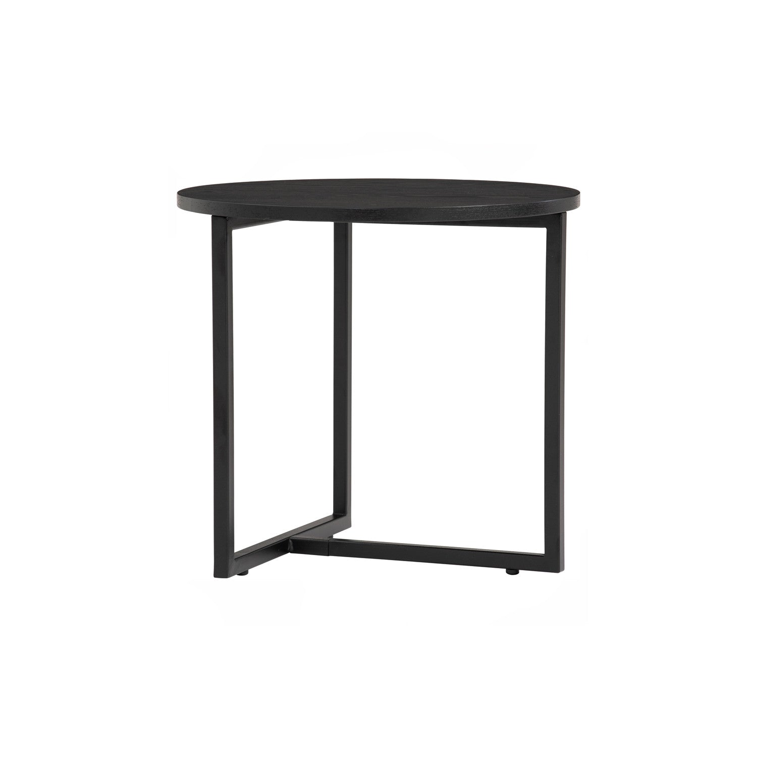 Turner Round Side Table in Matt Black Epoxy leg with Black Ash Veneer Top