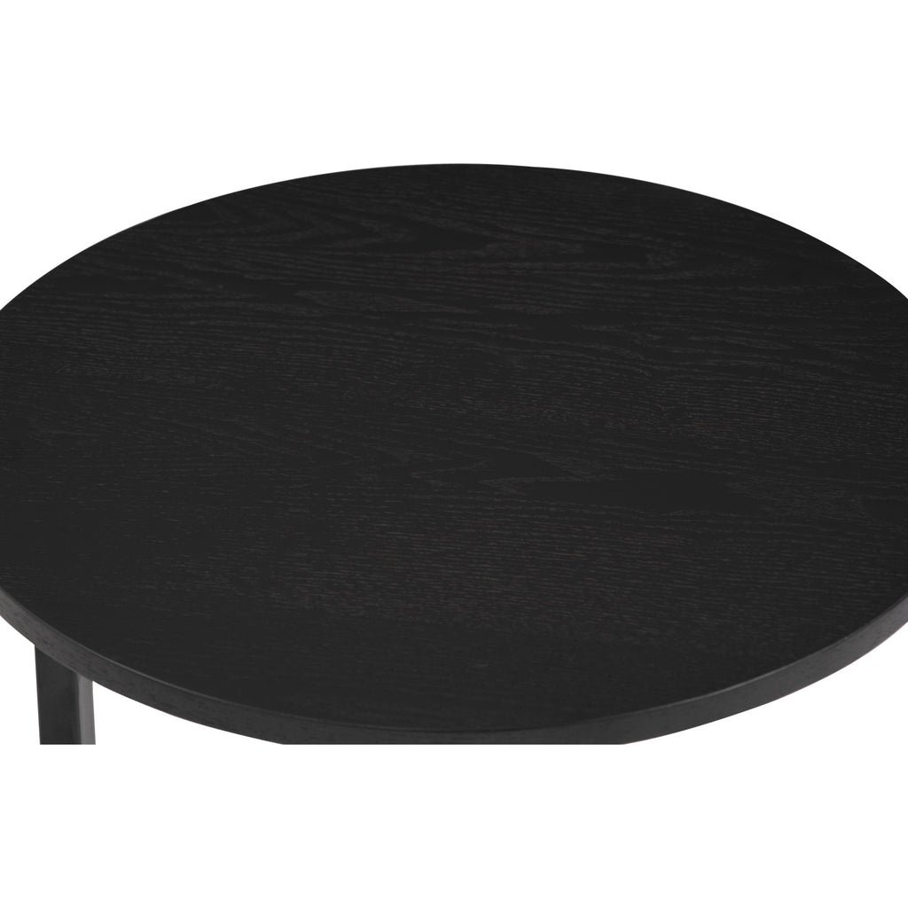 Turner Round Side Table in Matt Black Epoxy leg with Black Ash Veneer Top