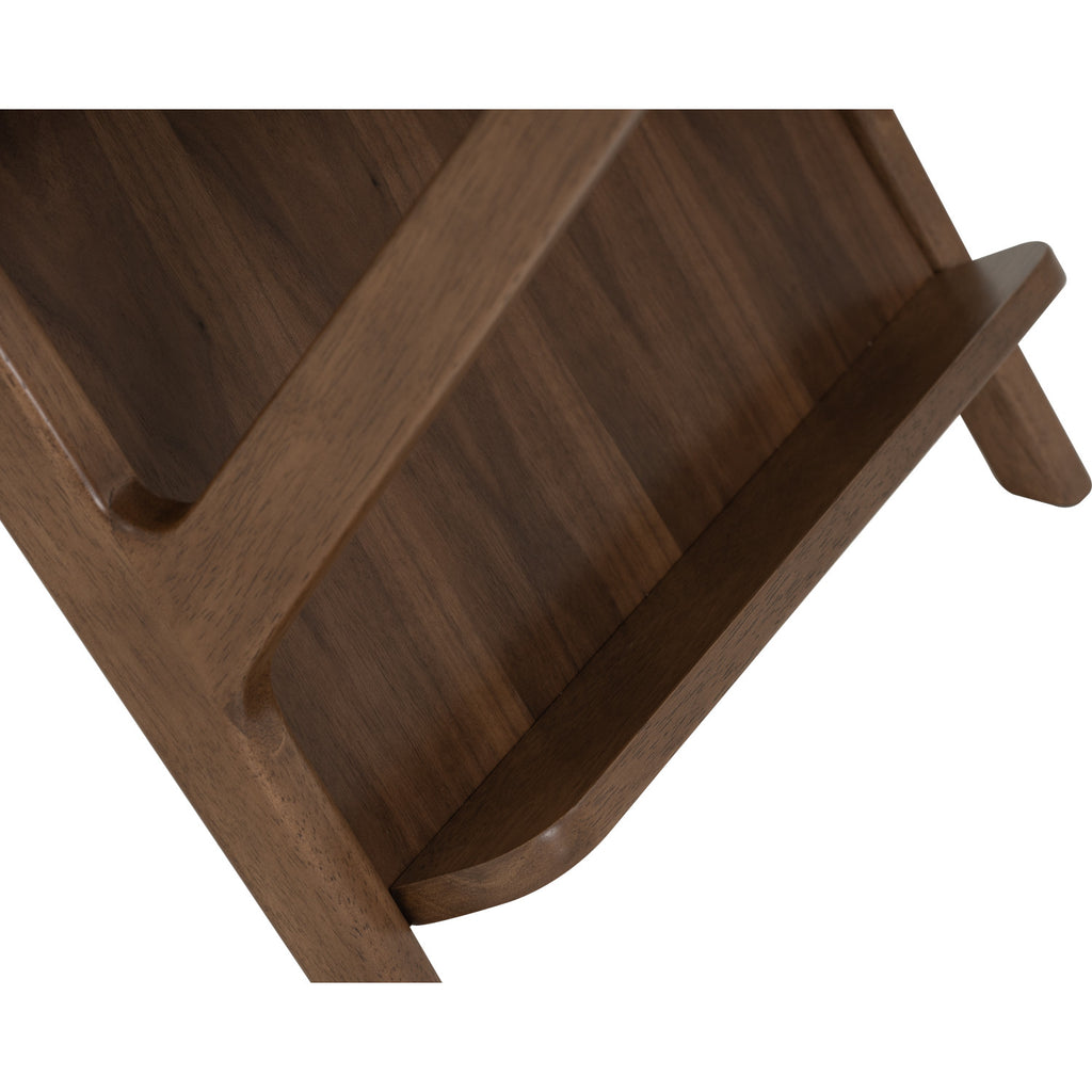 Aston side table in Walnut veneer top and shelf, Cocoa colour leg.