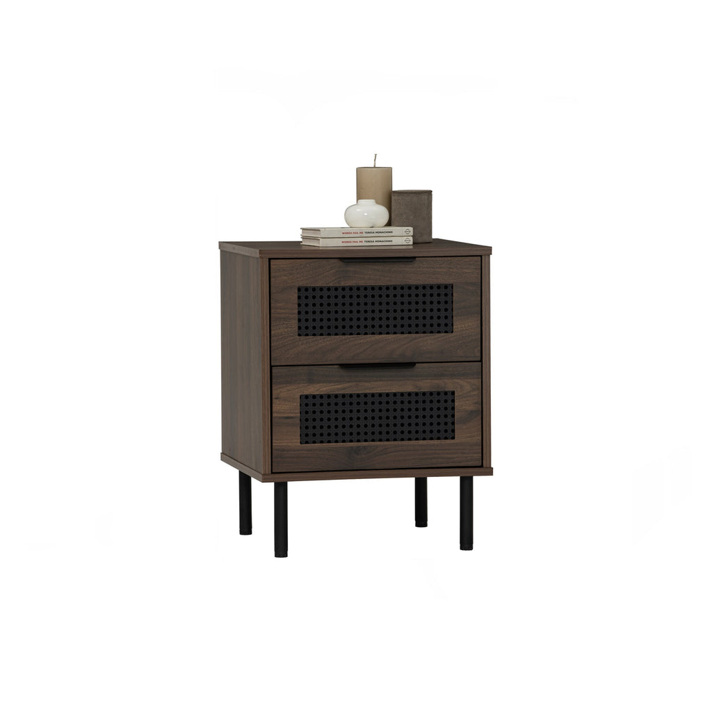 Dallas side table in Matt Black Epoxy leg, Walnut colour body.