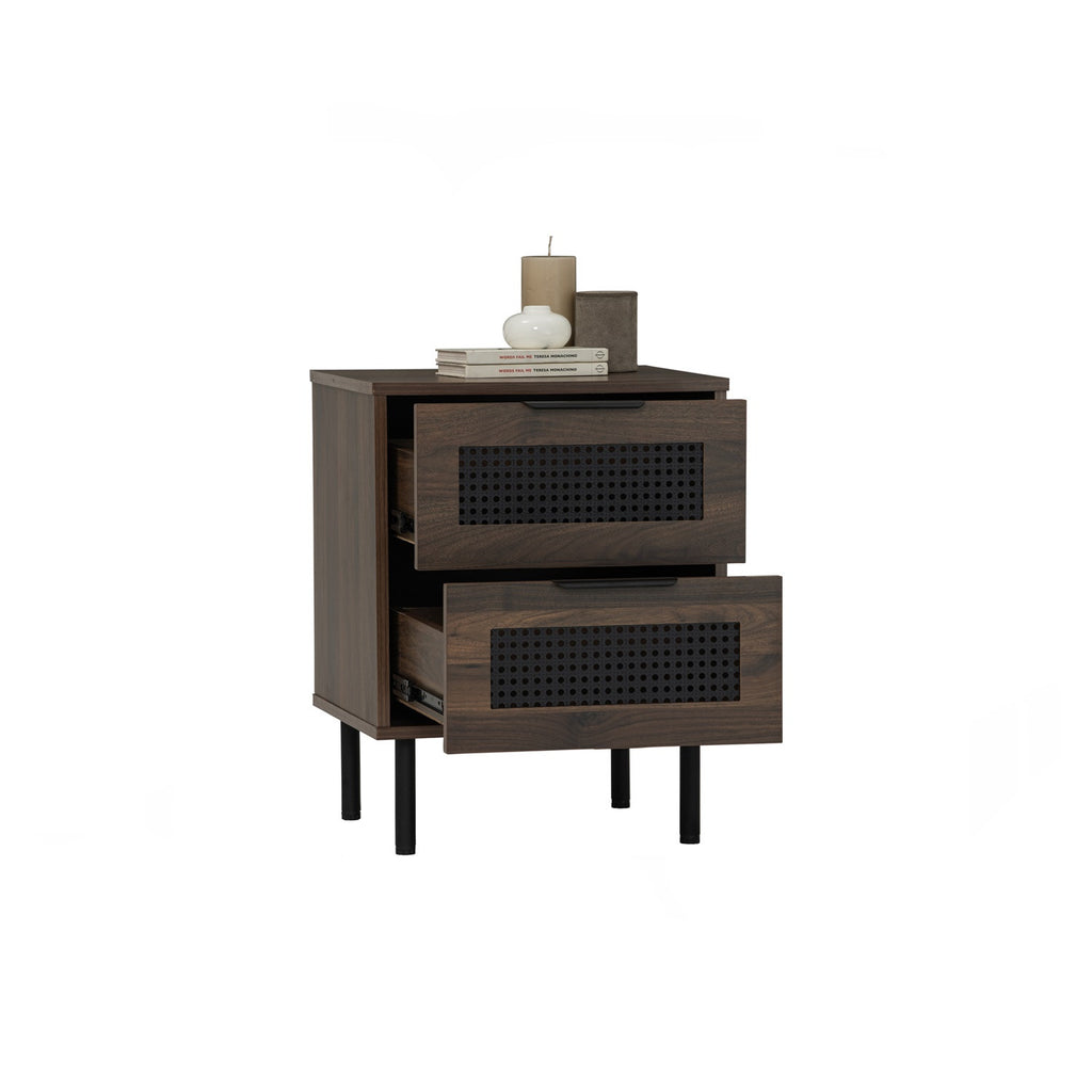 Dallas side table in Matt Black Epoxy leg, Walnut colour body.