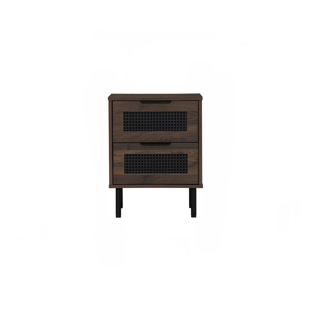 Dallas side table in Matt Black Epoxy leg, Walnut colour body.