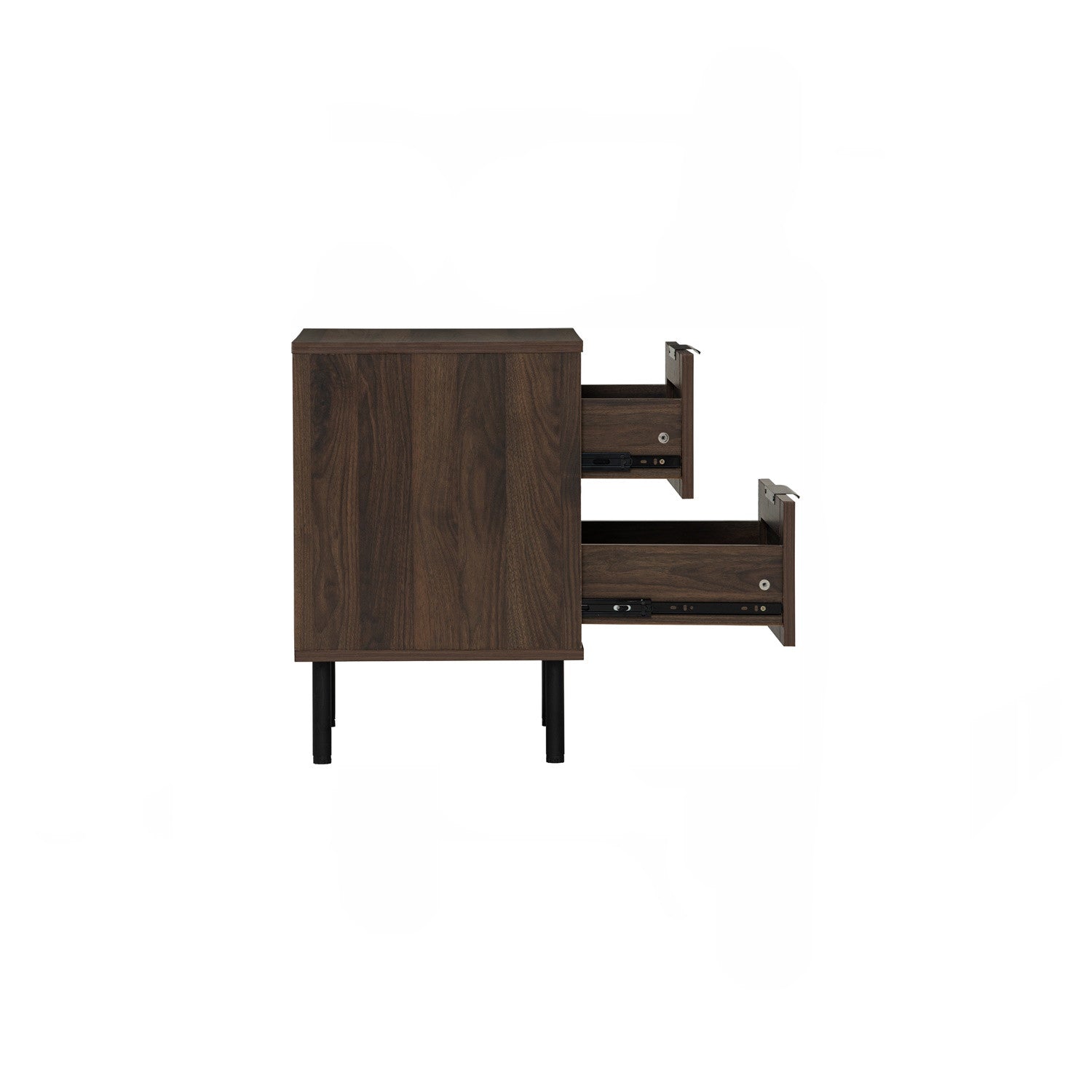 Dallas side table in Matt Black Epoxy leg, Walnut colour body.