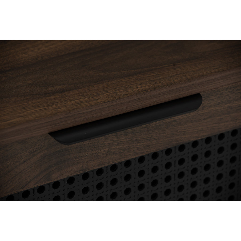 Dallas side table in Matt Black Epoxy leg, Walnut colour body.