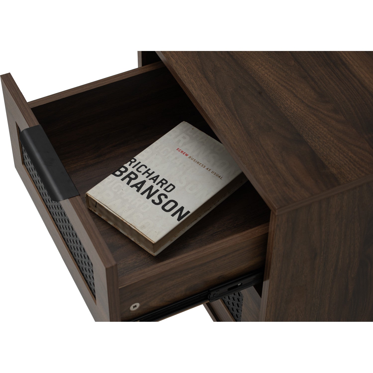 Dallas side table in Matt Black Epoxy leg, Walnut colour body.