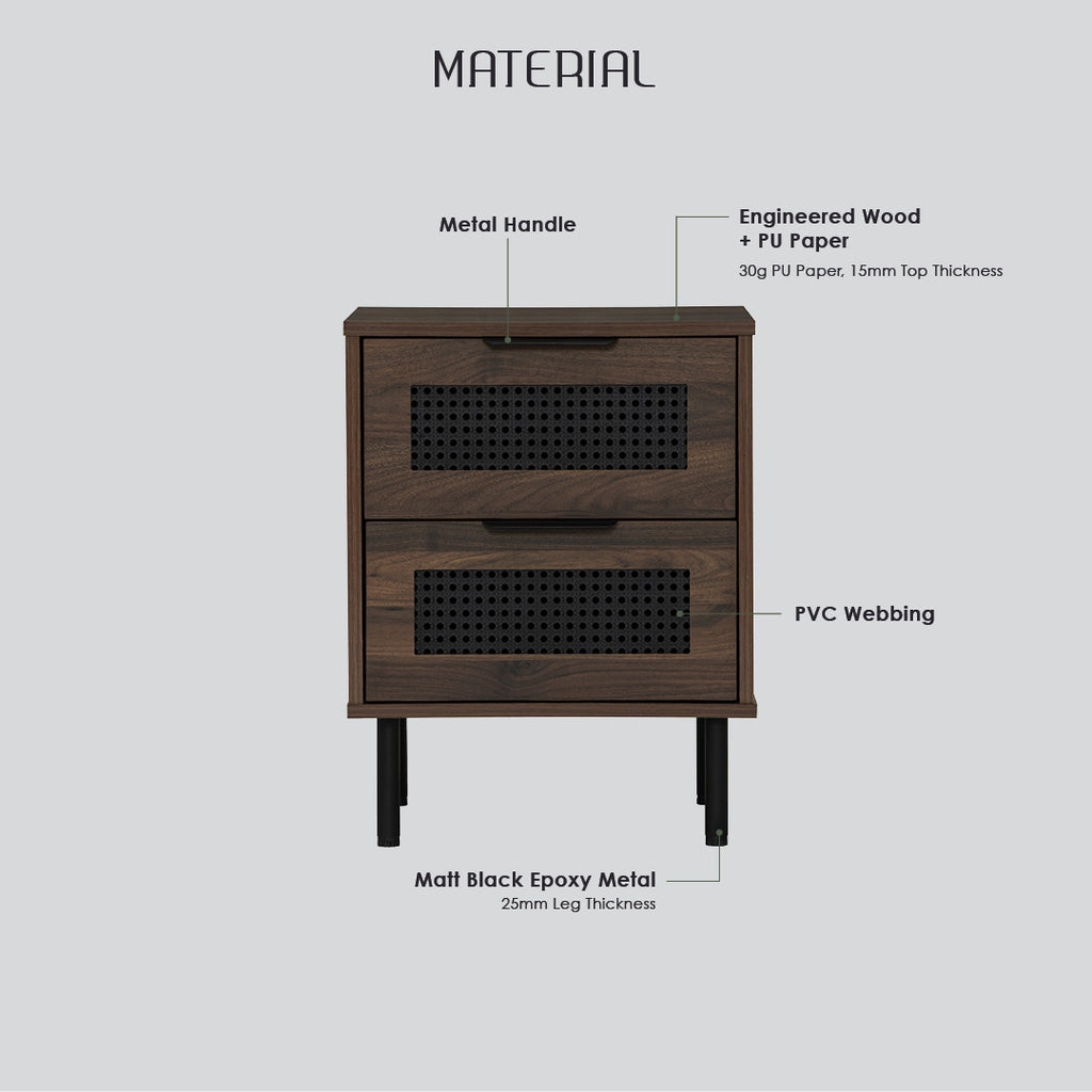 Dallas side table in Matt Black Epoxy leg, Wotan Oak colour body.