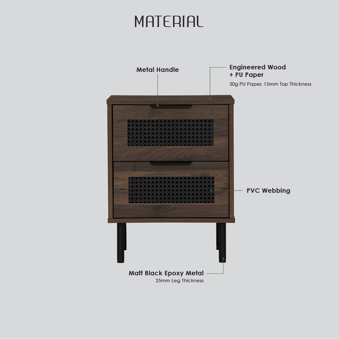 Dallas side table in Matt Black Epoxy leg, Wotan Oak colour body.